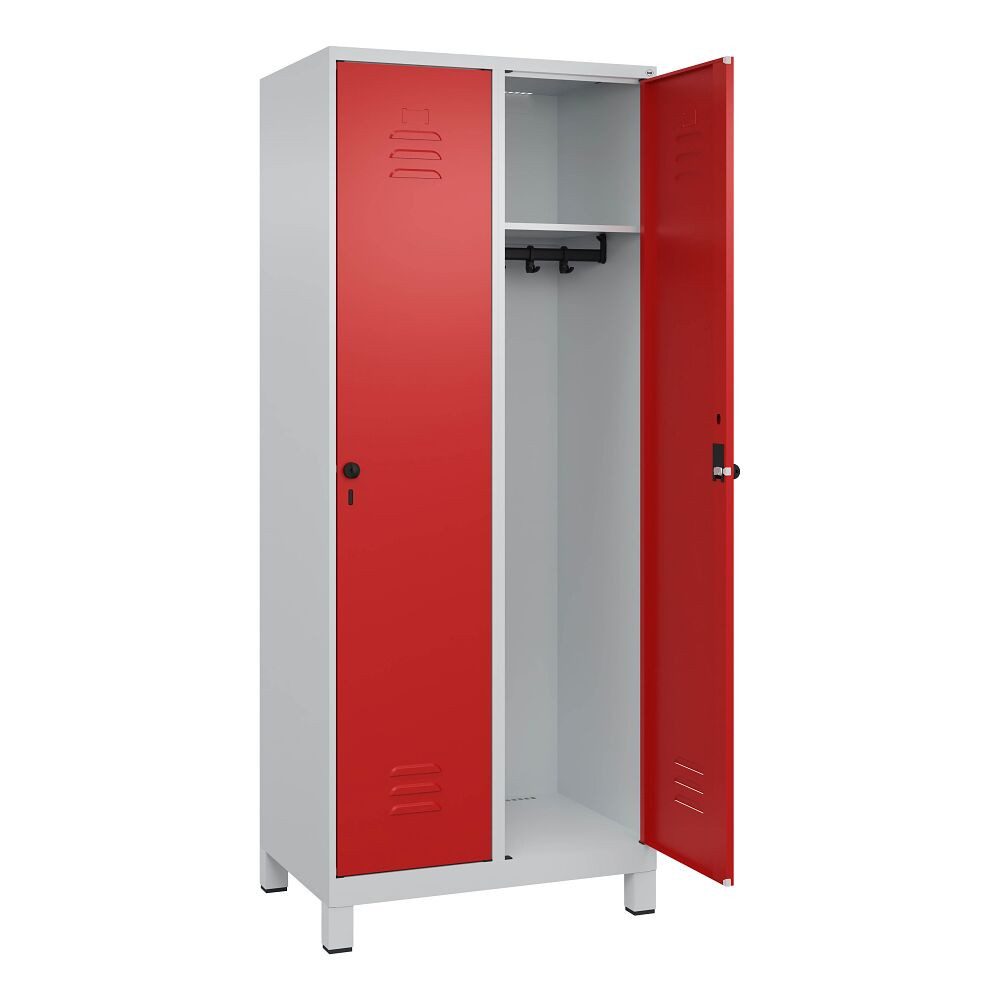 C+P Garderobenschrank Garderobenschrank Classic Plus, Abteilbreite 40 cm, mit Füßen Fußteile verzinkt, erhöhter Korrosionsschutz