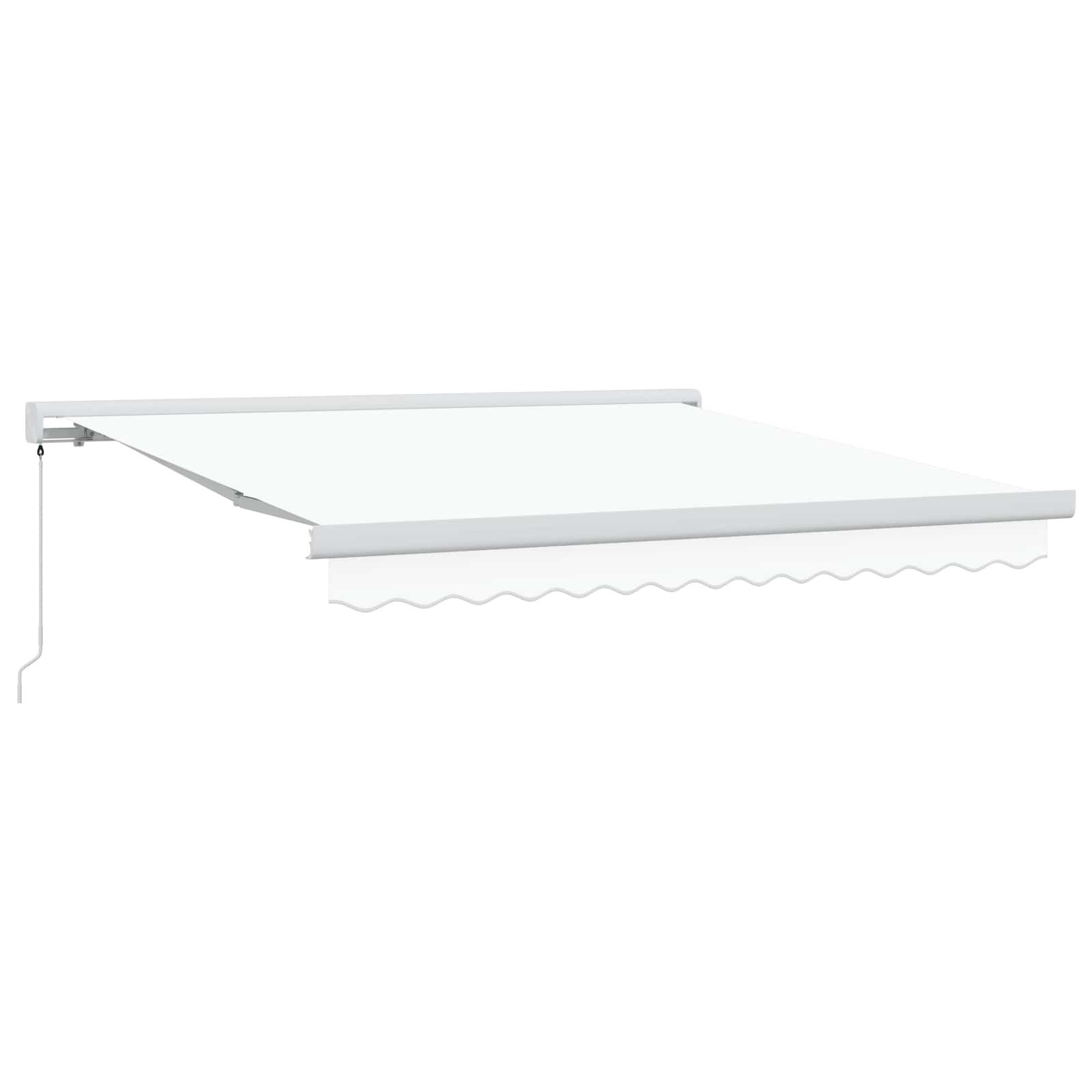vidaXL Markise Ausziehbare Markise Weiß 300 x 250 cm Leinen und Aluminium (1-St)