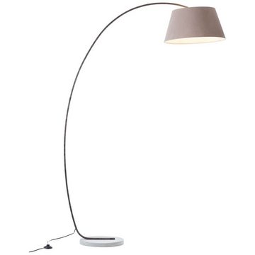 Brilliant Stehlampe Brok, Lampe Brok Bogenstandleuchte 2,0m braun/grau 1x A60, E27, 60W, geeig