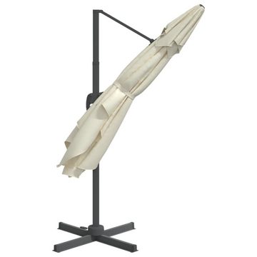 vidaXL Balkonsichtschutz Ampelschirm mit Aluminium-Mast Sandweiß 400x300 cm