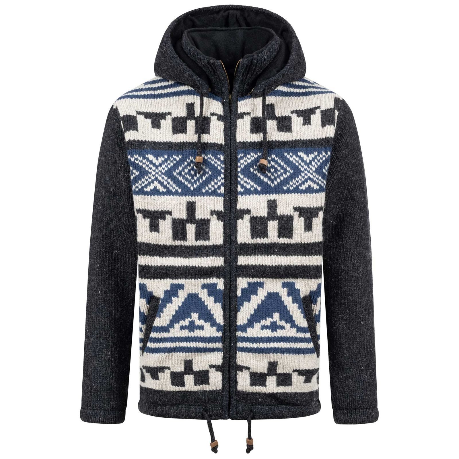 Kapuzenstrickjacke Strickjacke Winter Jacke Fleecefutter Kapuze Unisex - Für Sie und Ihn