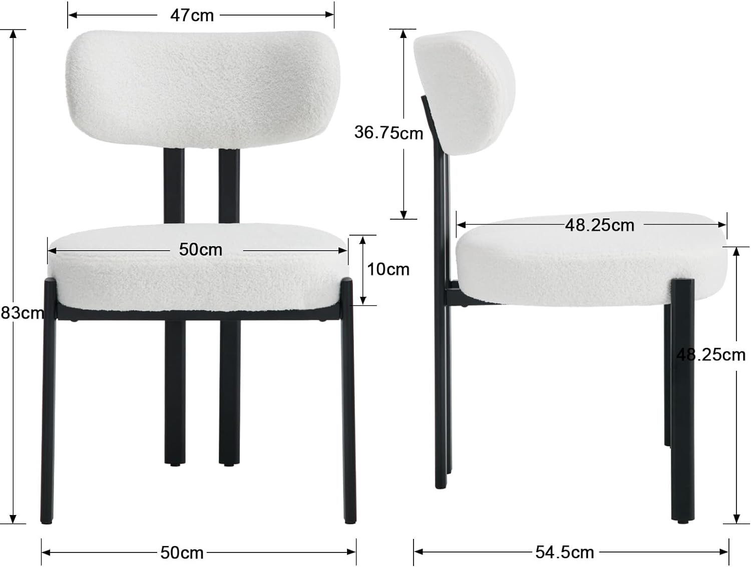 WAHSON OFFICE CHAIRS Esszimmerstuhl aus Teddystoff 2er Set Küchenstuhl mit günstig online kaufen