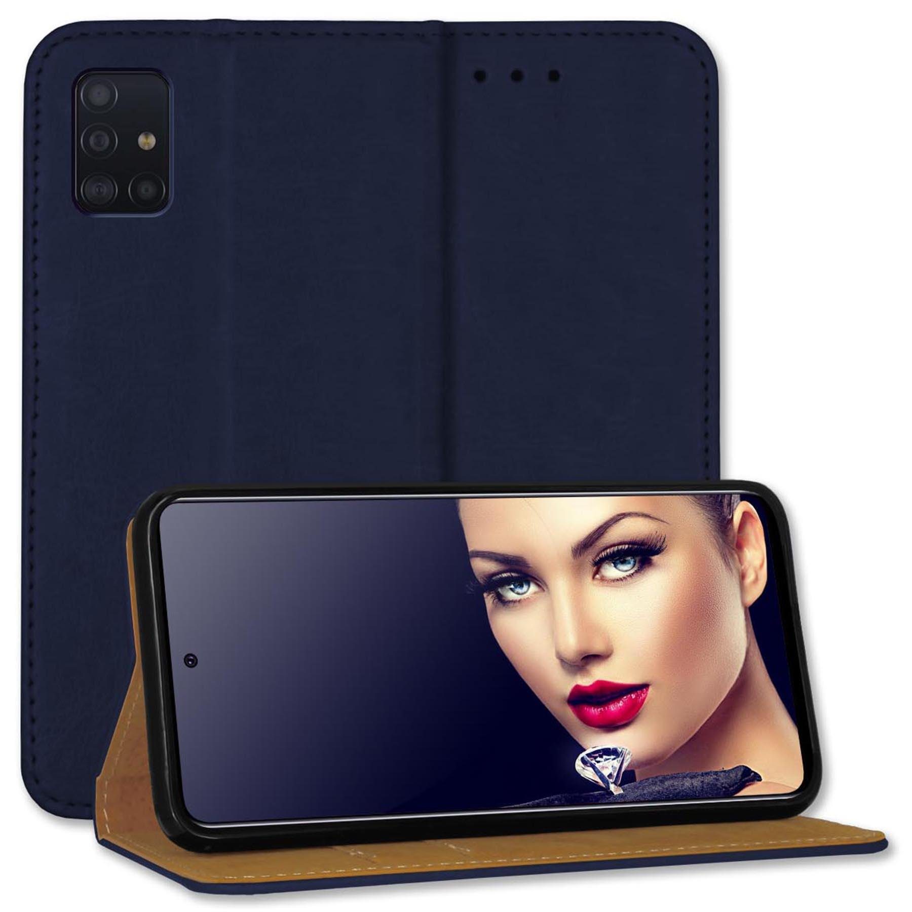 mtb more energy Smartphone-Hülle Bookstyle Business - Farbe dunkelblau, für: Samsung Galaxy A51 (SM-A515, 6.5)