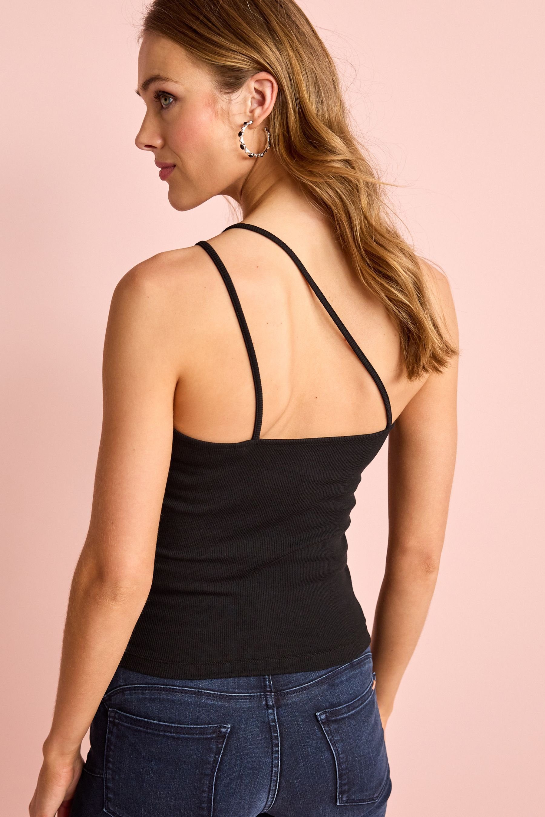 Next Shirttop Geripptes One-Shoulder-Top mit doppeltem günstig online kaufen