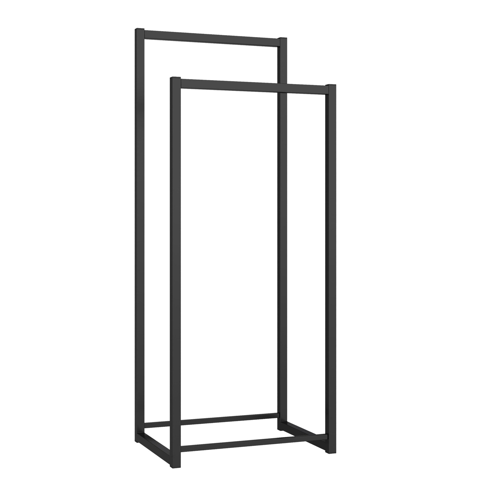 en.casa Kleiderständer, »Holtalen« mit 2 Stangen Metall 100 x 40 x 30 cm Schwarz