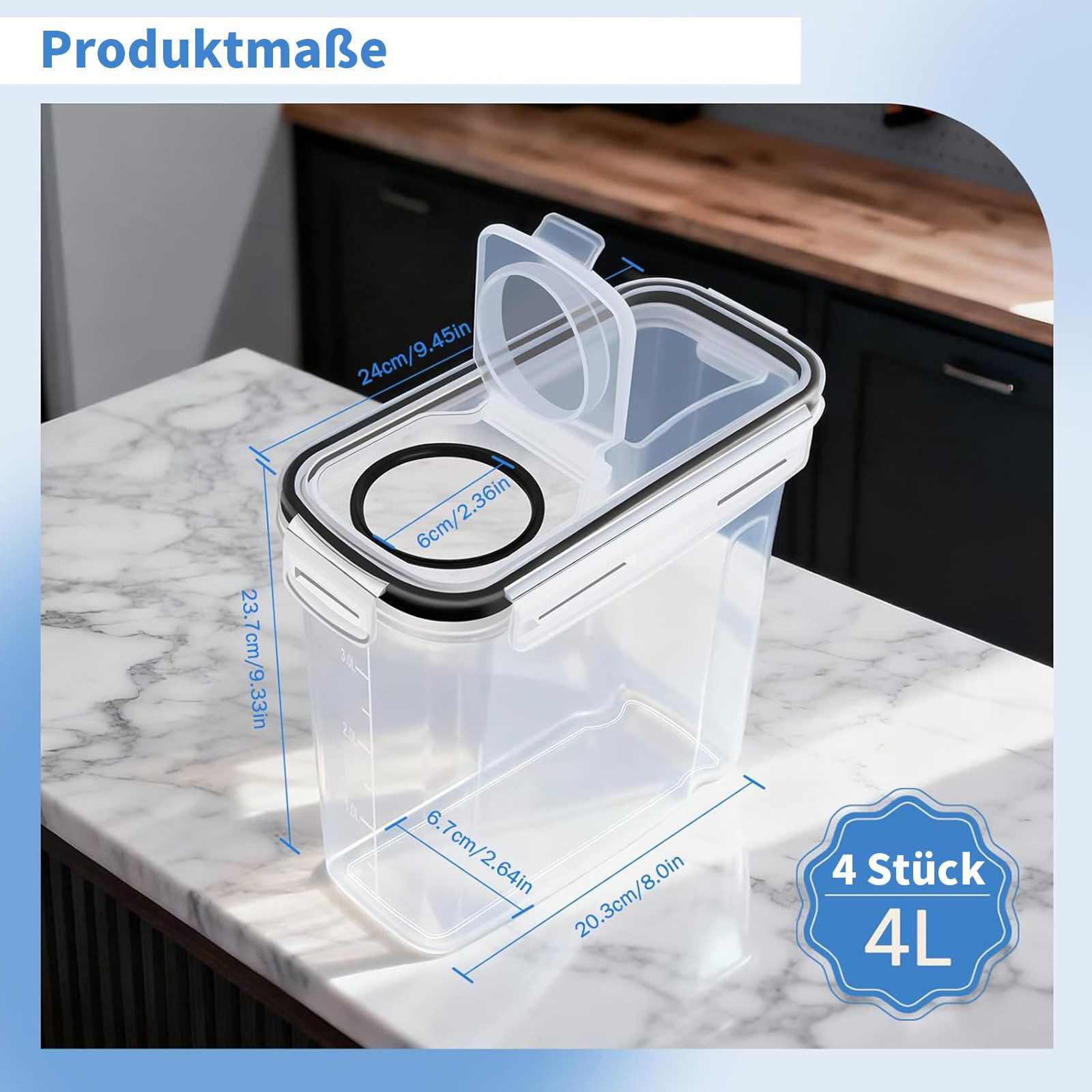 AIMAX Filament Aufbewahrungsbox 4 Pack für 3D Druck filament storage, Versiegelung und Schutz stapelbar 4.0L 3d printer accessories