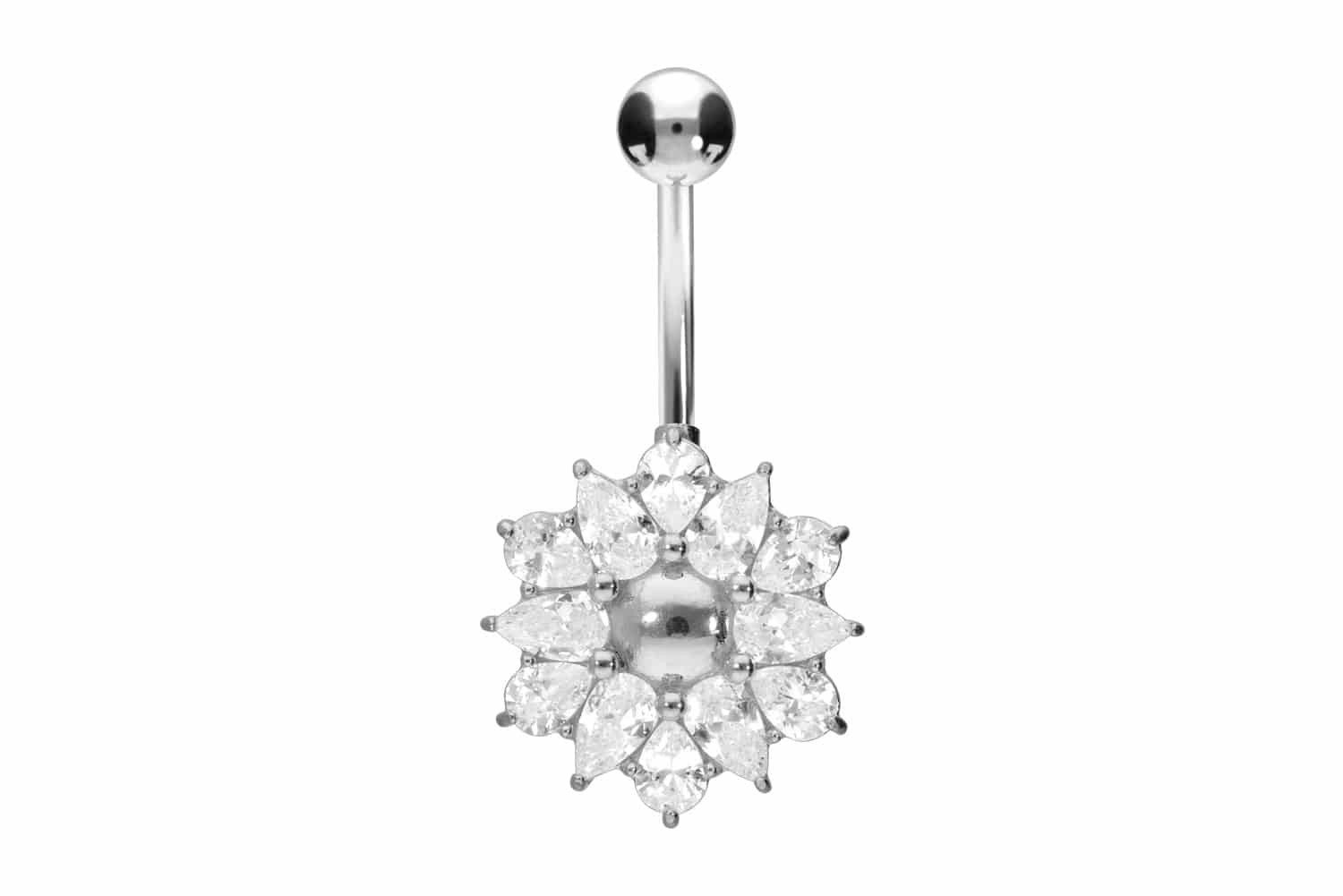 Bauchnabelpiercing Chirurgenstahl Bananabell KRISTALLBLUME