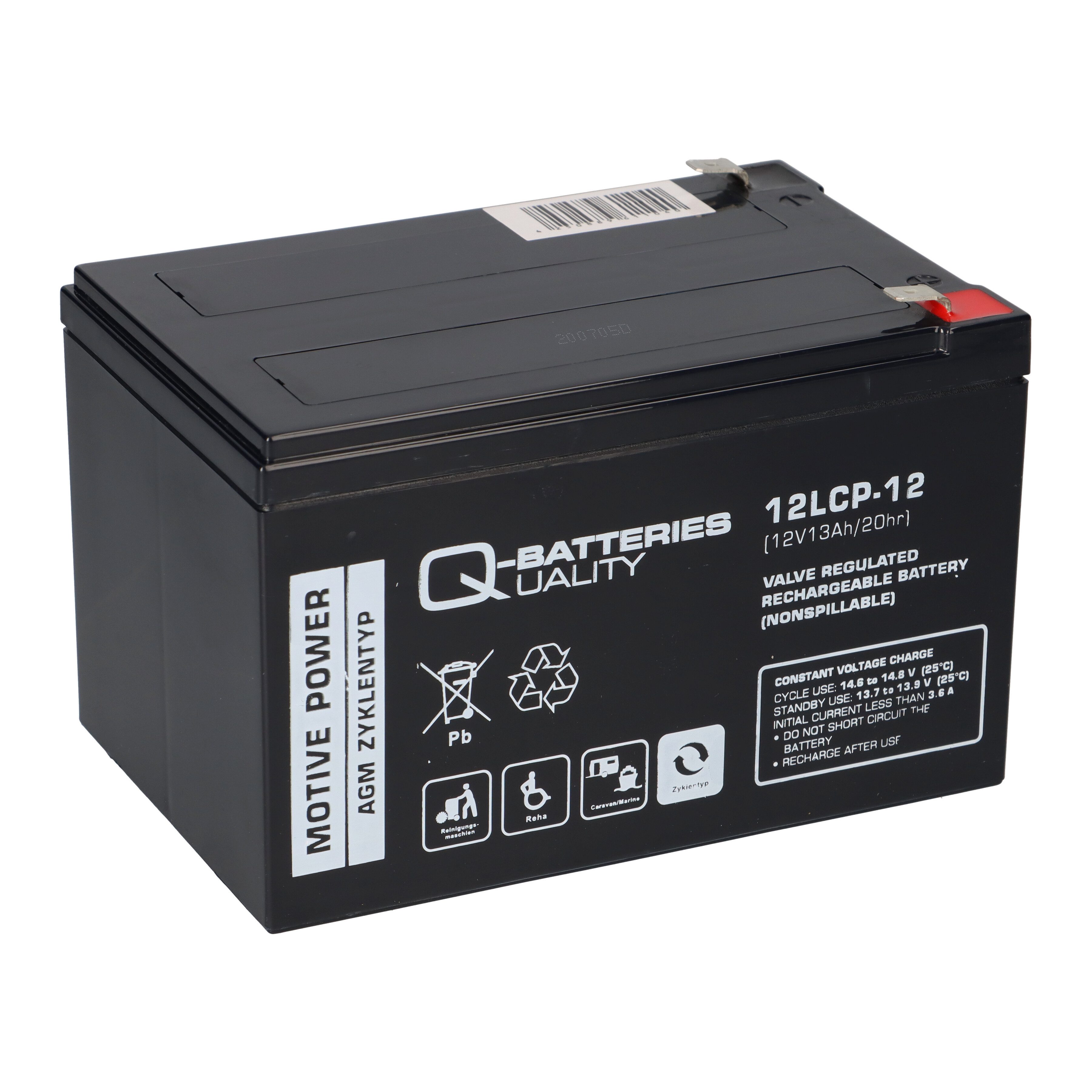 Q-Batteries Akku 12V 13Ah kompatibel Teufel Rockster mobiles Event Soundsystem QB Akku