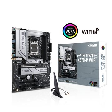 Asus PRIME X670-P WIFI Mainboard, Ryzen 7000, ATX, PCIe 5.0, 3x M.2, DDR5-Speicher, WiFi6