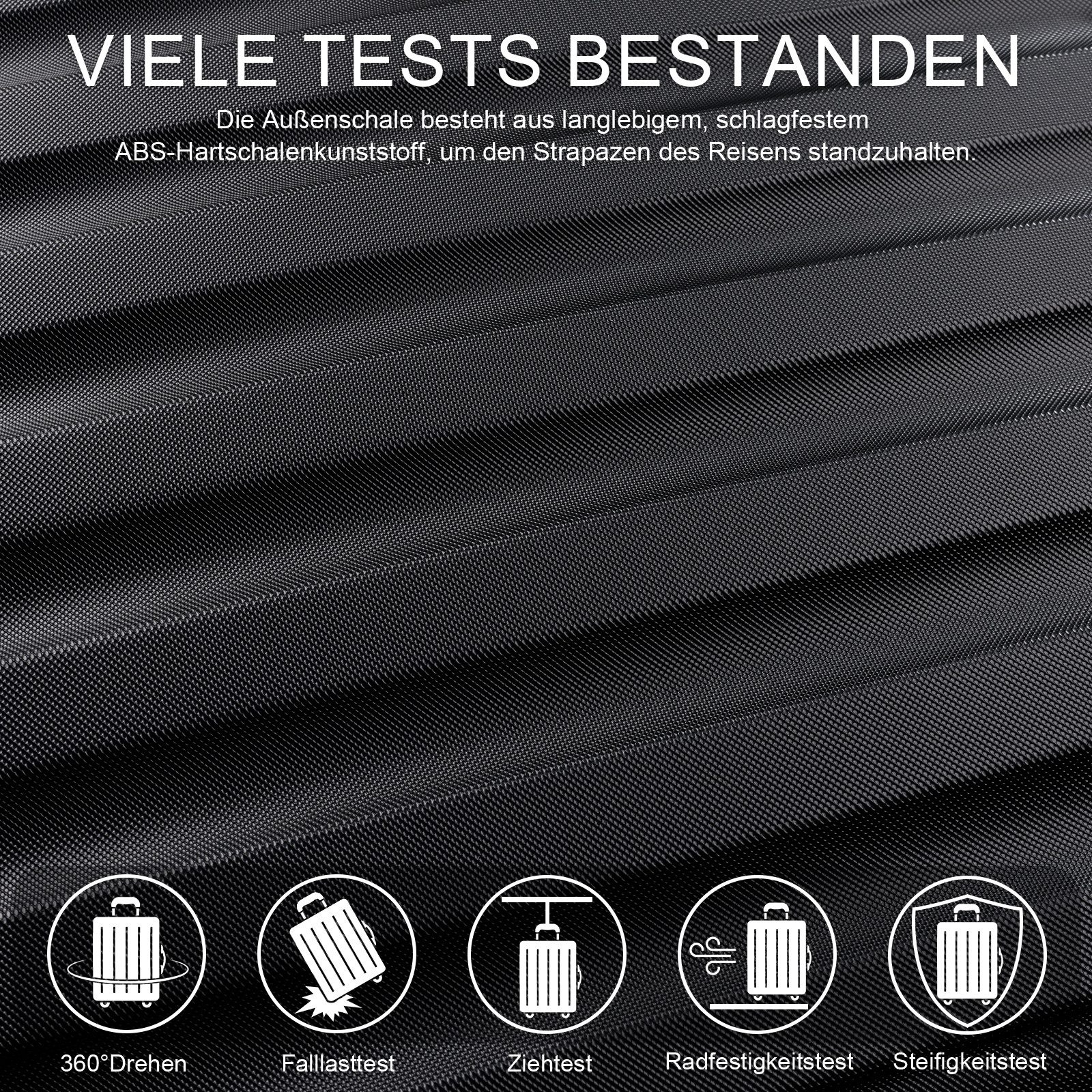 TAN.TOMI Handgepäckkoffer Koffer Trolley Rollkoffer Reisekoffer Handgepäck 4 Rollen (M-L-XL), 4 Rollen, Trolley Handgepäck Große Kapazität mit 4 Rollen und Zahl – Bild 5 von 5