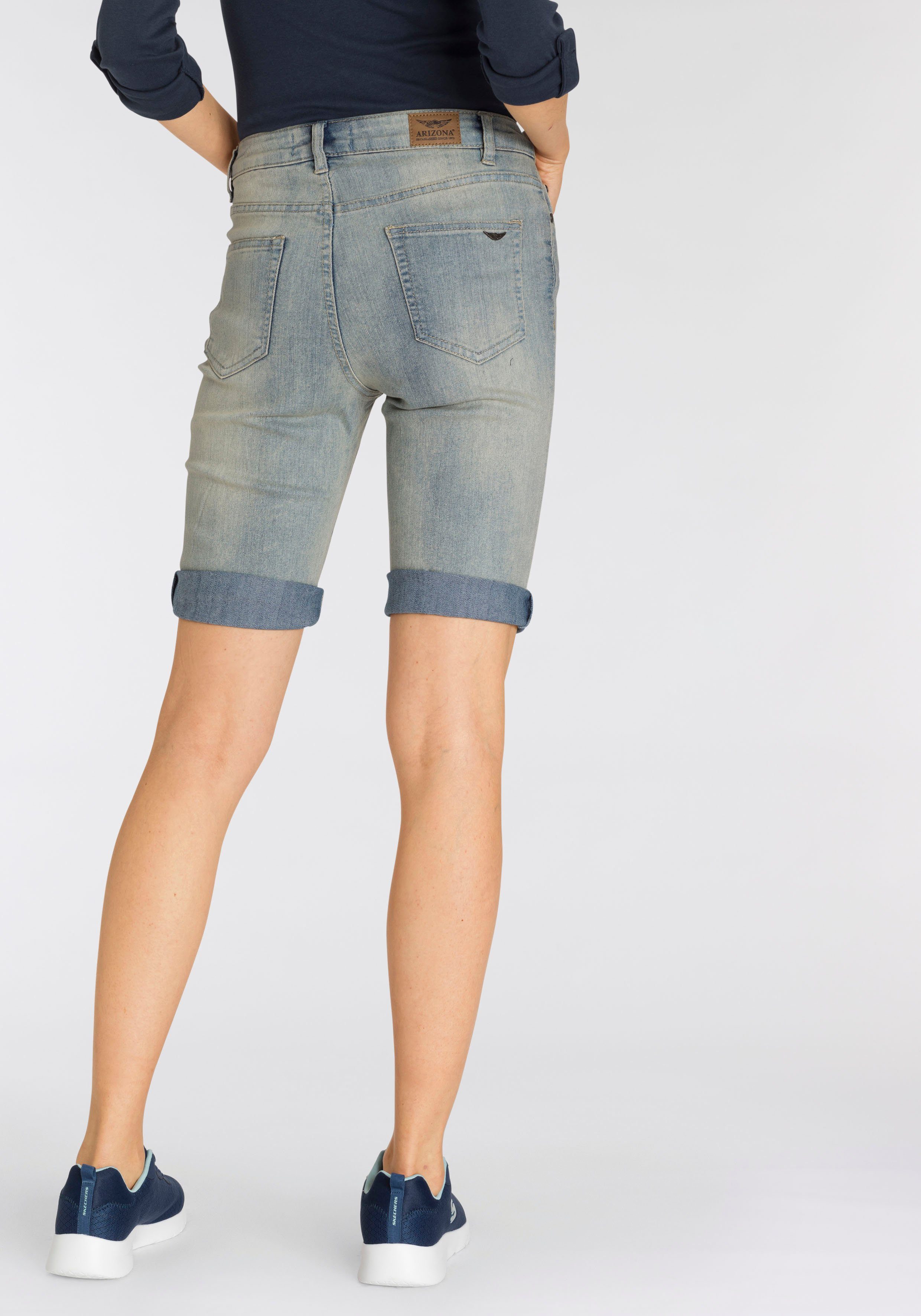 Arizona Jeansbermudas High Waist blue-bleached