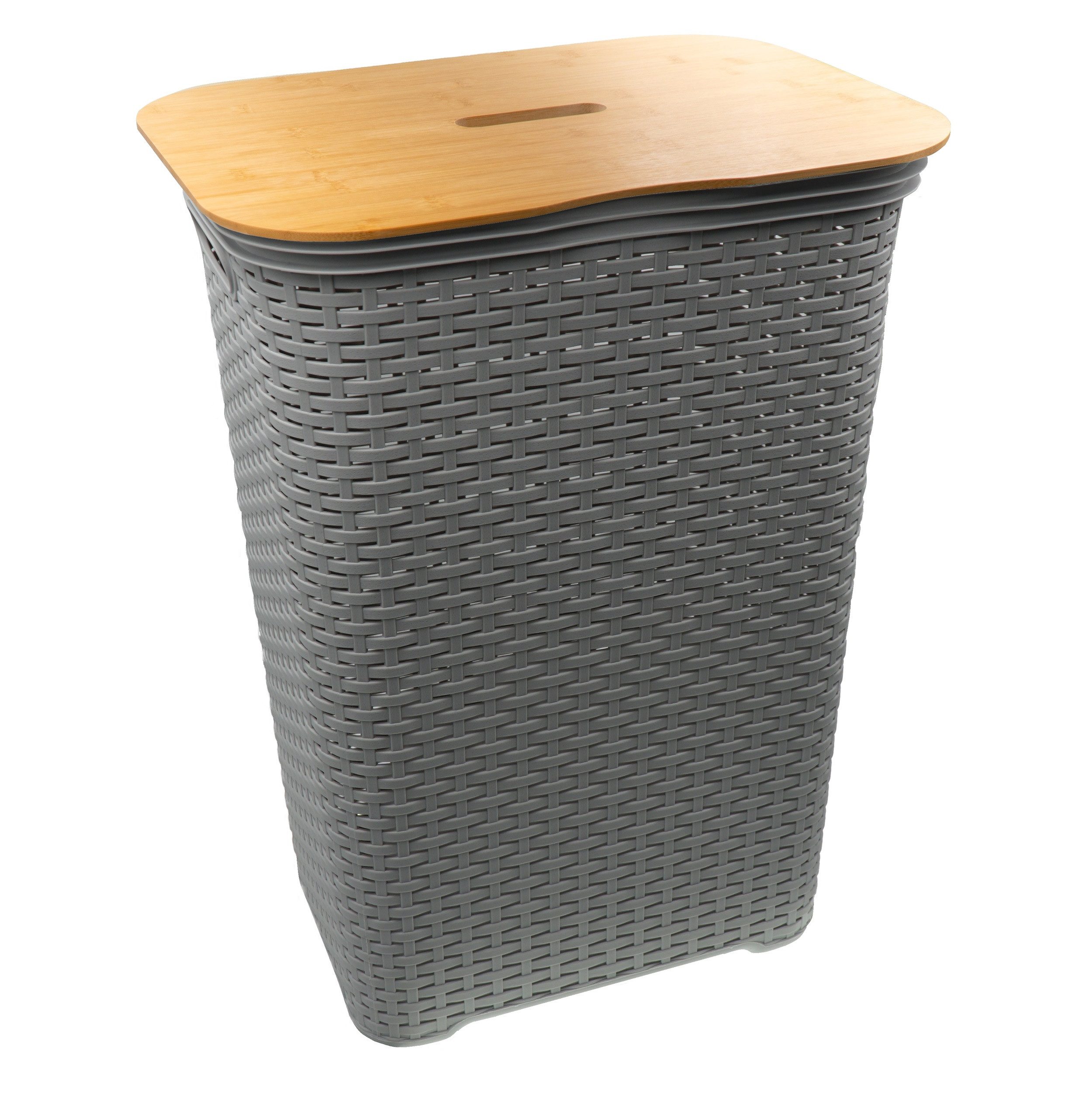hrb Wäschebox Wäschekorb mit Bambus Deckel, Wäschesammler, Wäscheaufbewahru günstig online kaufen