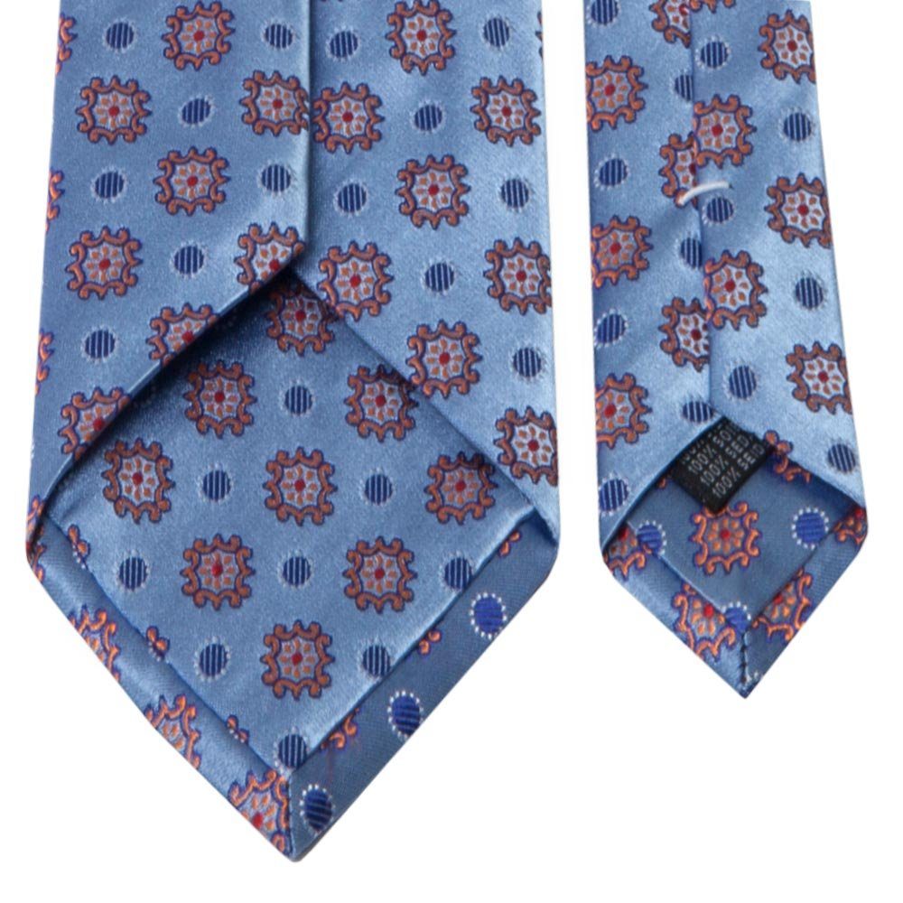 BGENTS Krawatte Seiden-Jacquard Krawatte mit Hellblau Breit geometrischem Muster (8cm)