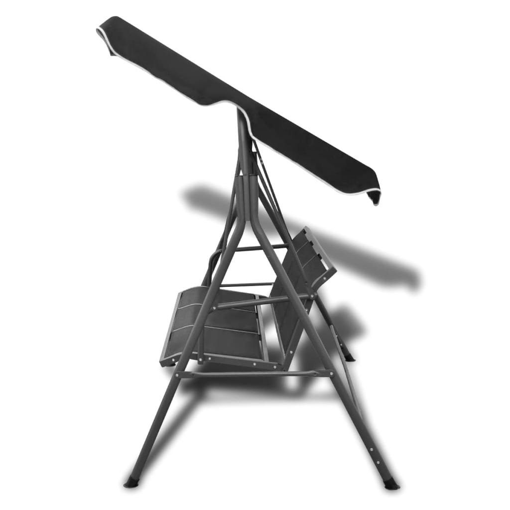 vidaXL Hollywoodschaukel Hollywoodschaukel mit Dach Schwarz, 1 tlg.