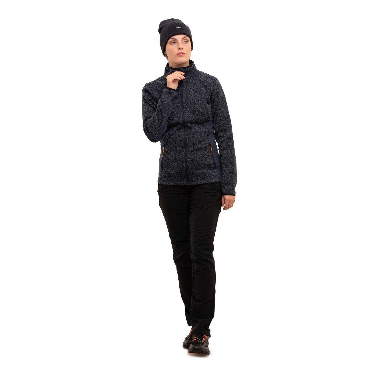 Dunkelblau Strickfleecejacke Bleeker Damen Midlayer Icepeak