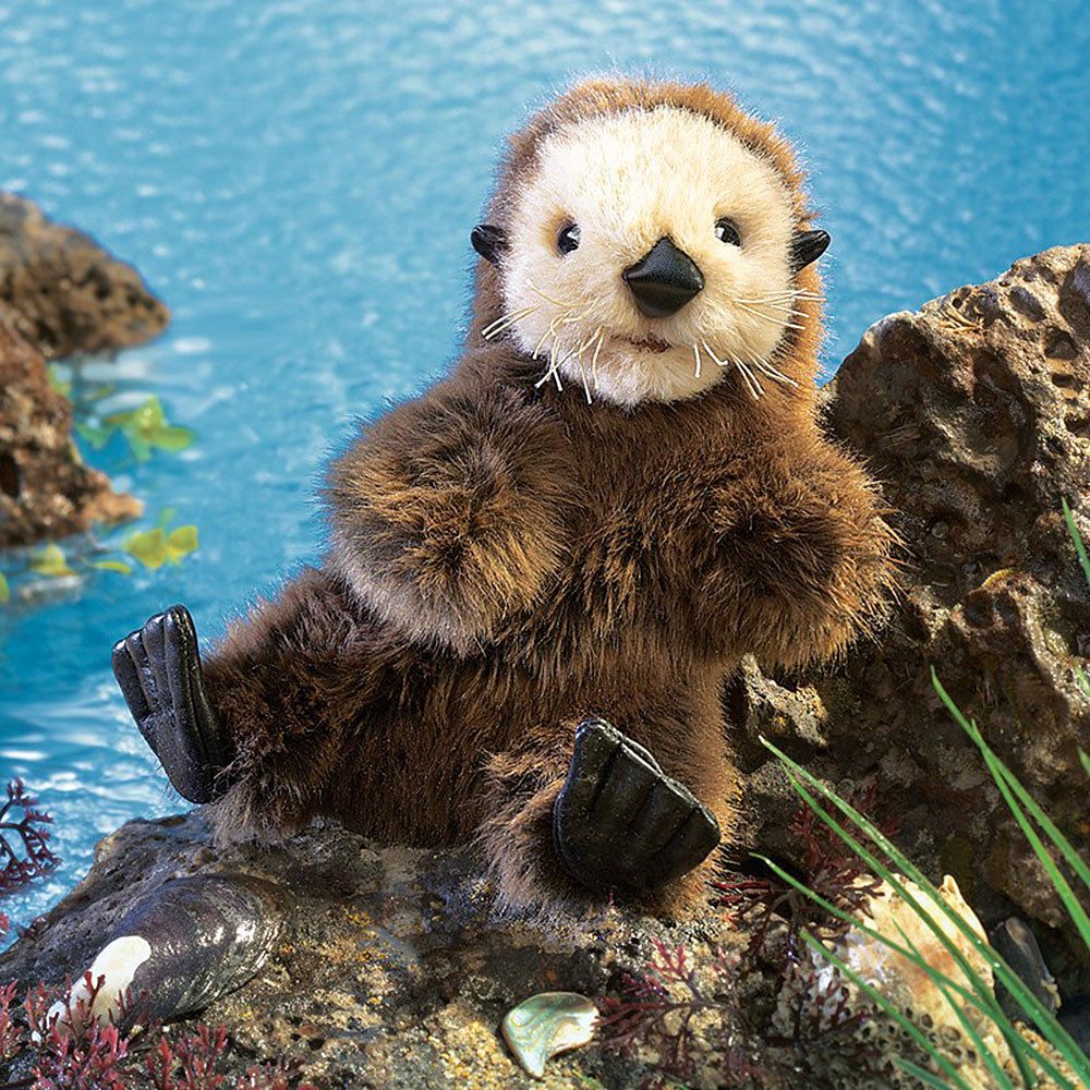 Folkmanis Handpuppen Handpuppe Folkmanis Handpuppe Seeotter-Baby 2960 (Packung)
