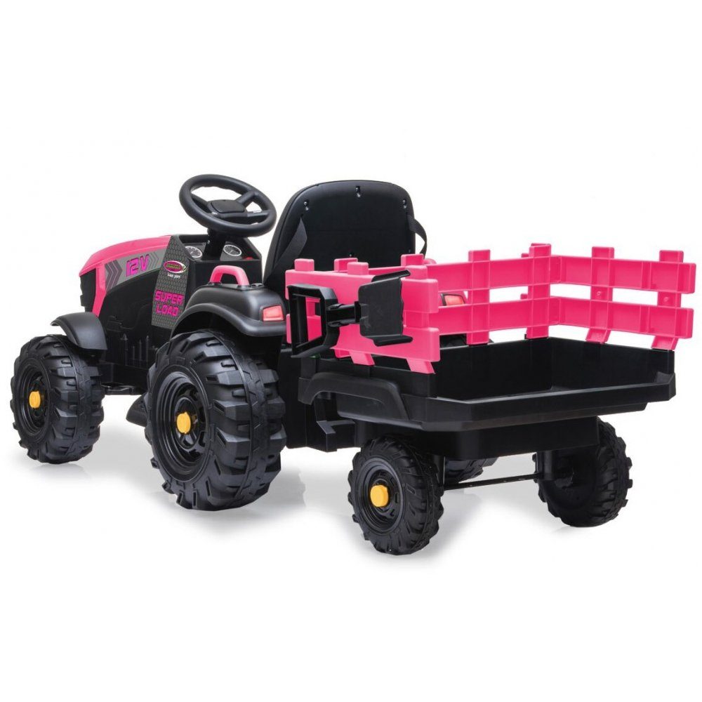 Ride-on Traktor Anhänger Load mit Elektro-Kindertraktor - Jamara - Super schwarz/pink