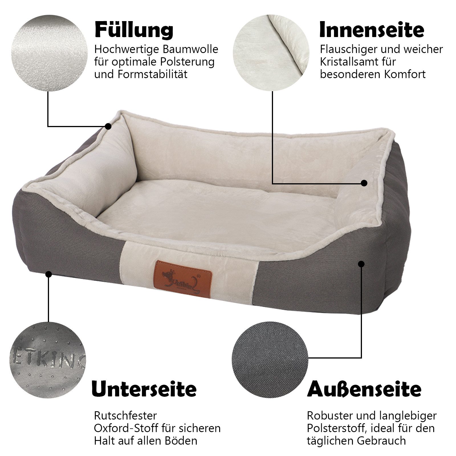TopMeow Tierbett Hundebett mit Rand, Made günstig online kaufen