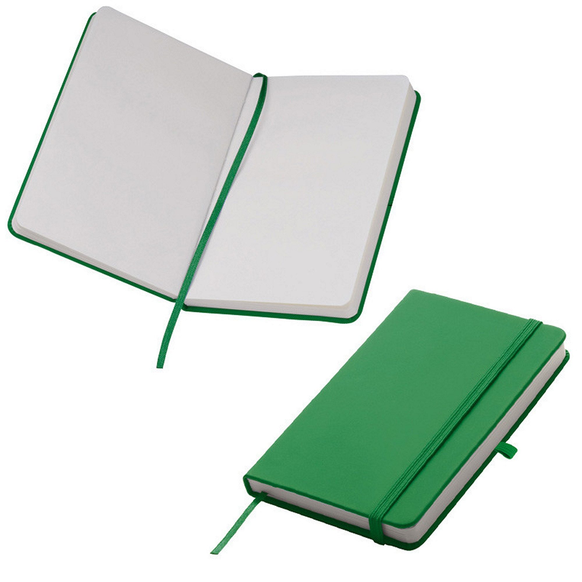 Easy Gifts Kugelschreiber Notizbuch / DIN A6 / 160 S. / blanko / samtweiches PU Hardcover / Farb