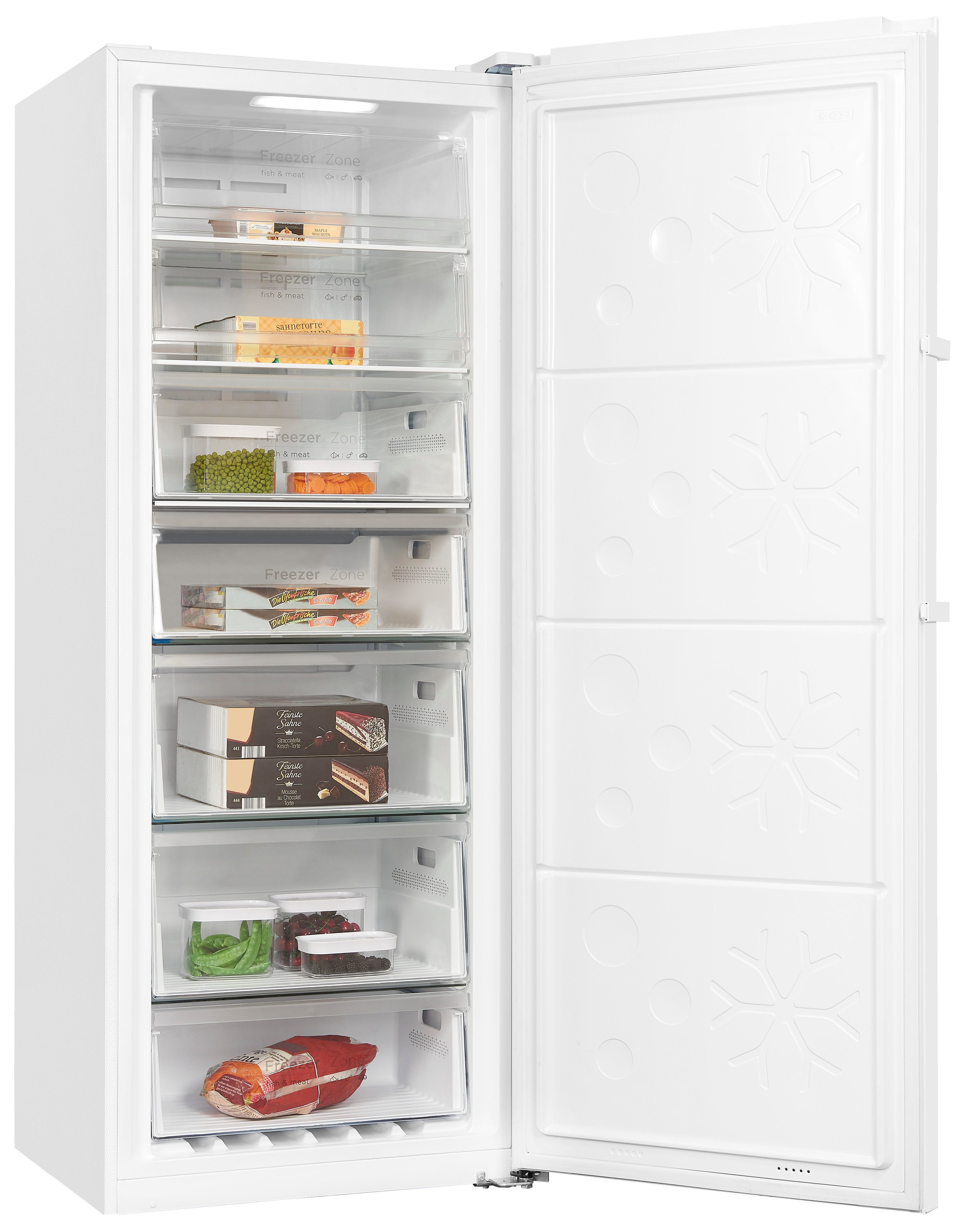 exquisit Gefrierschrank GS380-NF-H-050D weiss, 185,5 cm hoch, 71 cm breit, Türanschlag wechselbar