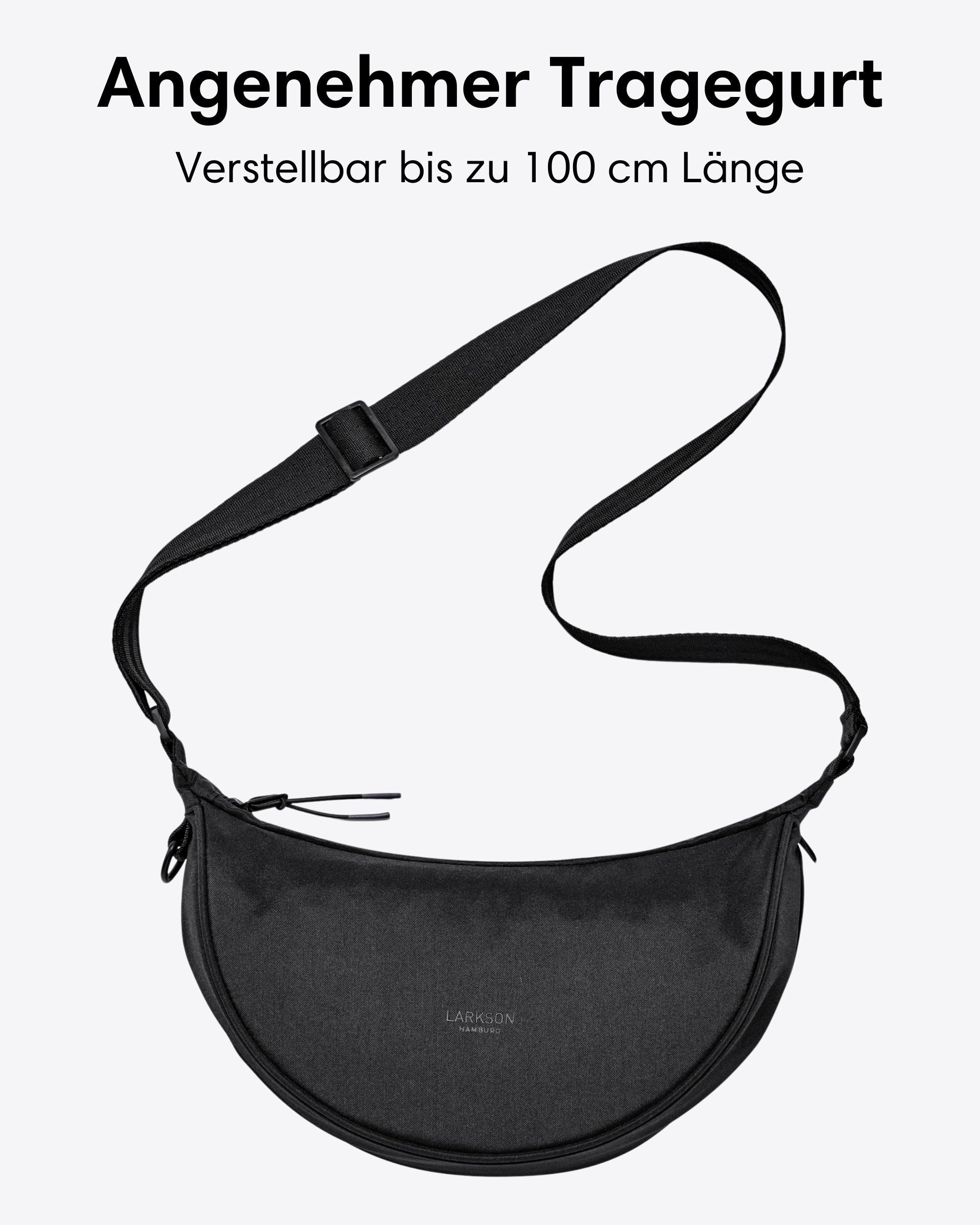 LARKSON Umhängetasche Solveig Small Halbmondtasche für Damen und Herren, Stylische Crossbody Bag in Halbmond Form
