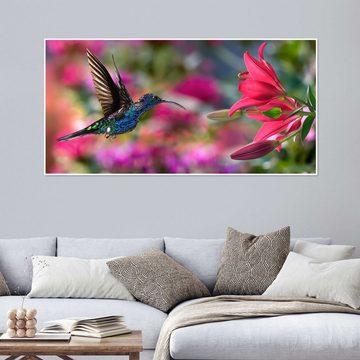 Posterlounge Poster Editors Choice, Kolibri mit Lilien, Fotografie