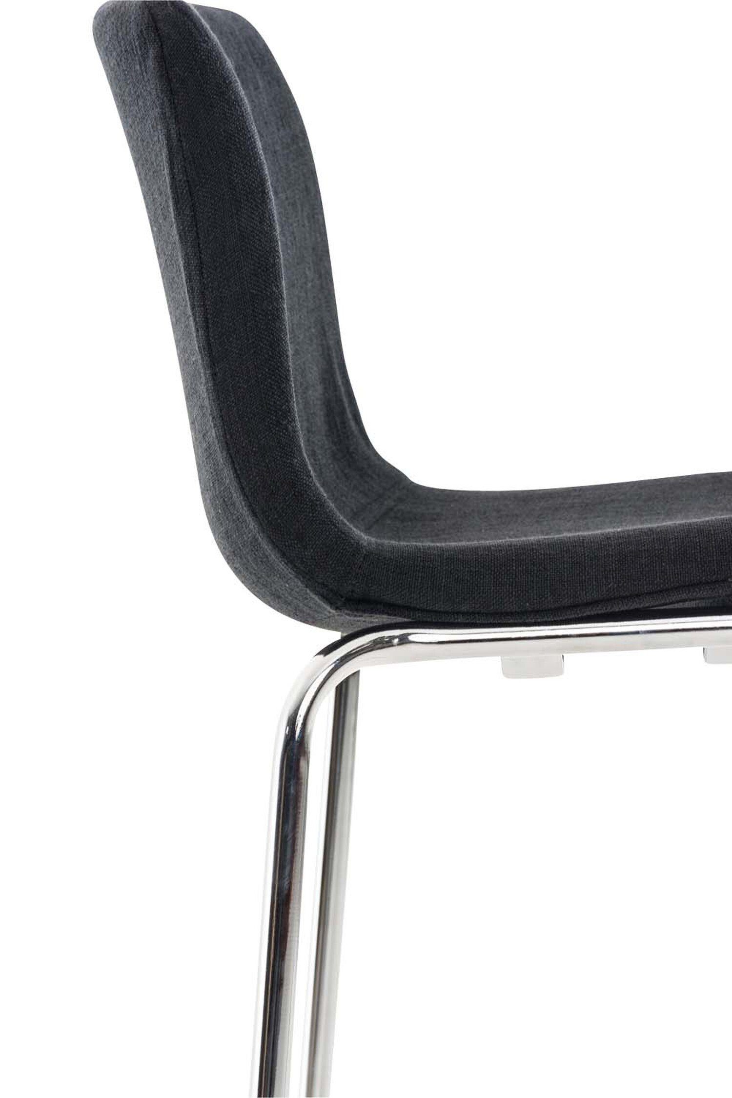 2 für Hocker & Sitzfläche: Gestell Fußstütze Metall Chrom TPFLiving - - St., (Set, Schwarz Barhocker Theke Tresenhocker), Küche - mit Stoff Hoover