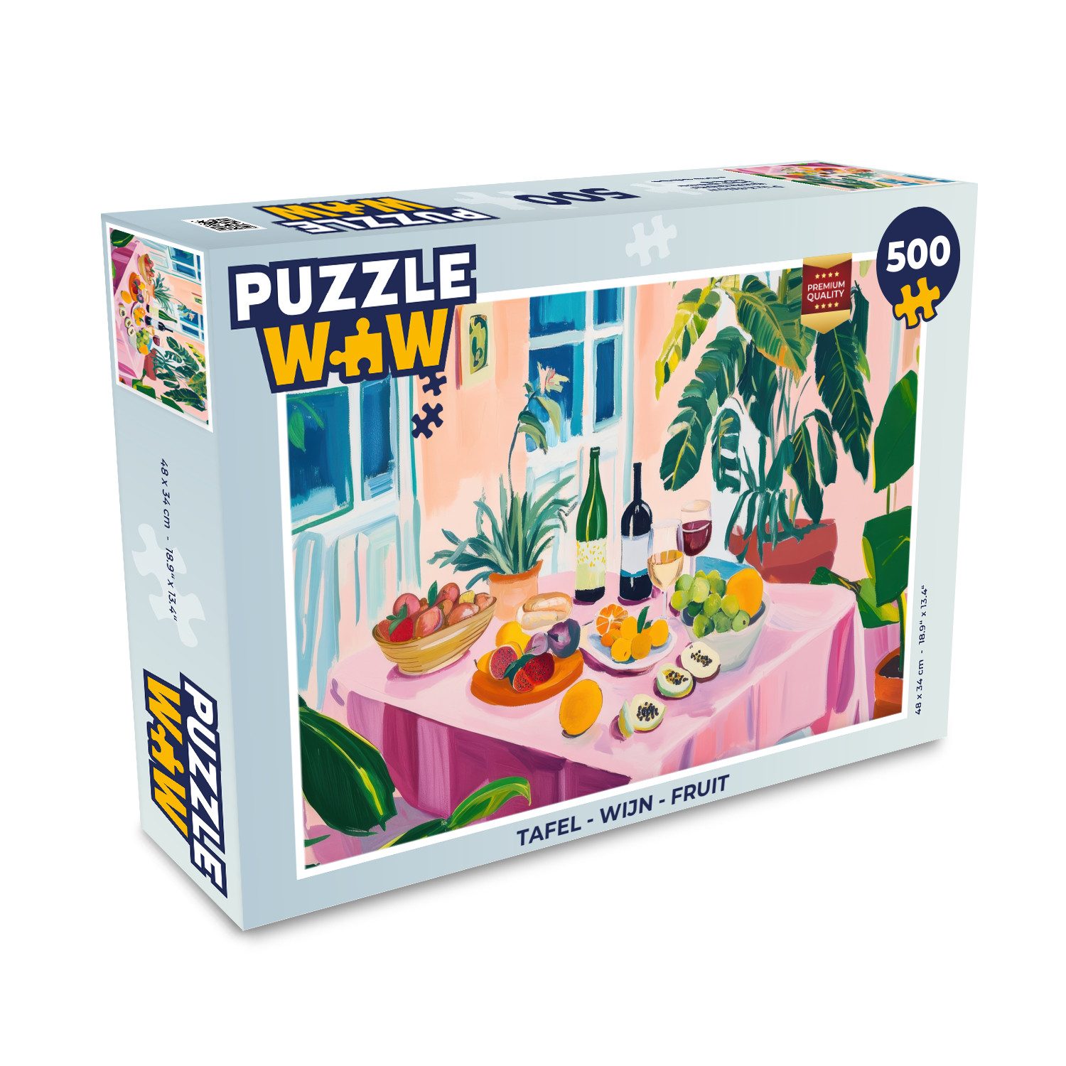 Puzzle Tisch - Wein - Obst