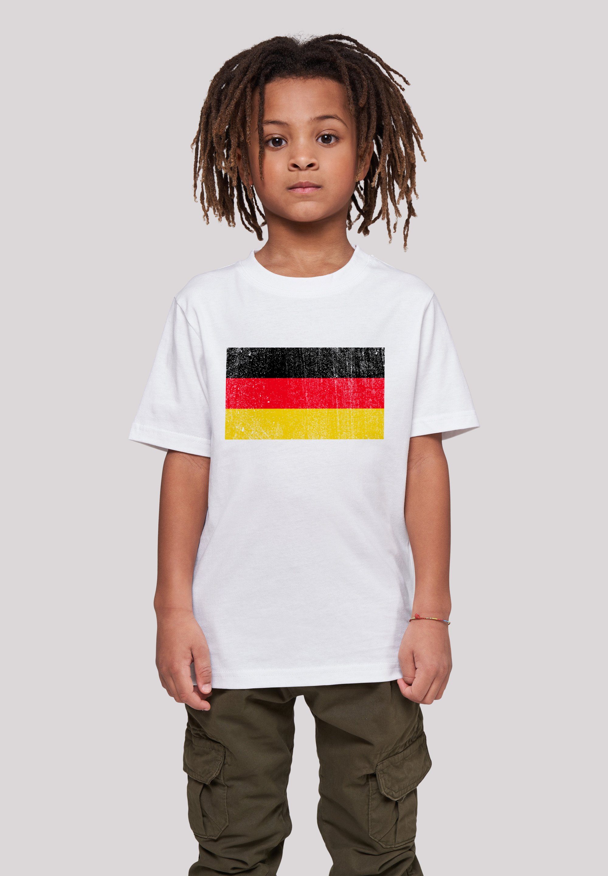 F4NT4STIC T-Shirt Germany Deutschland Flagge distressed Print weiß