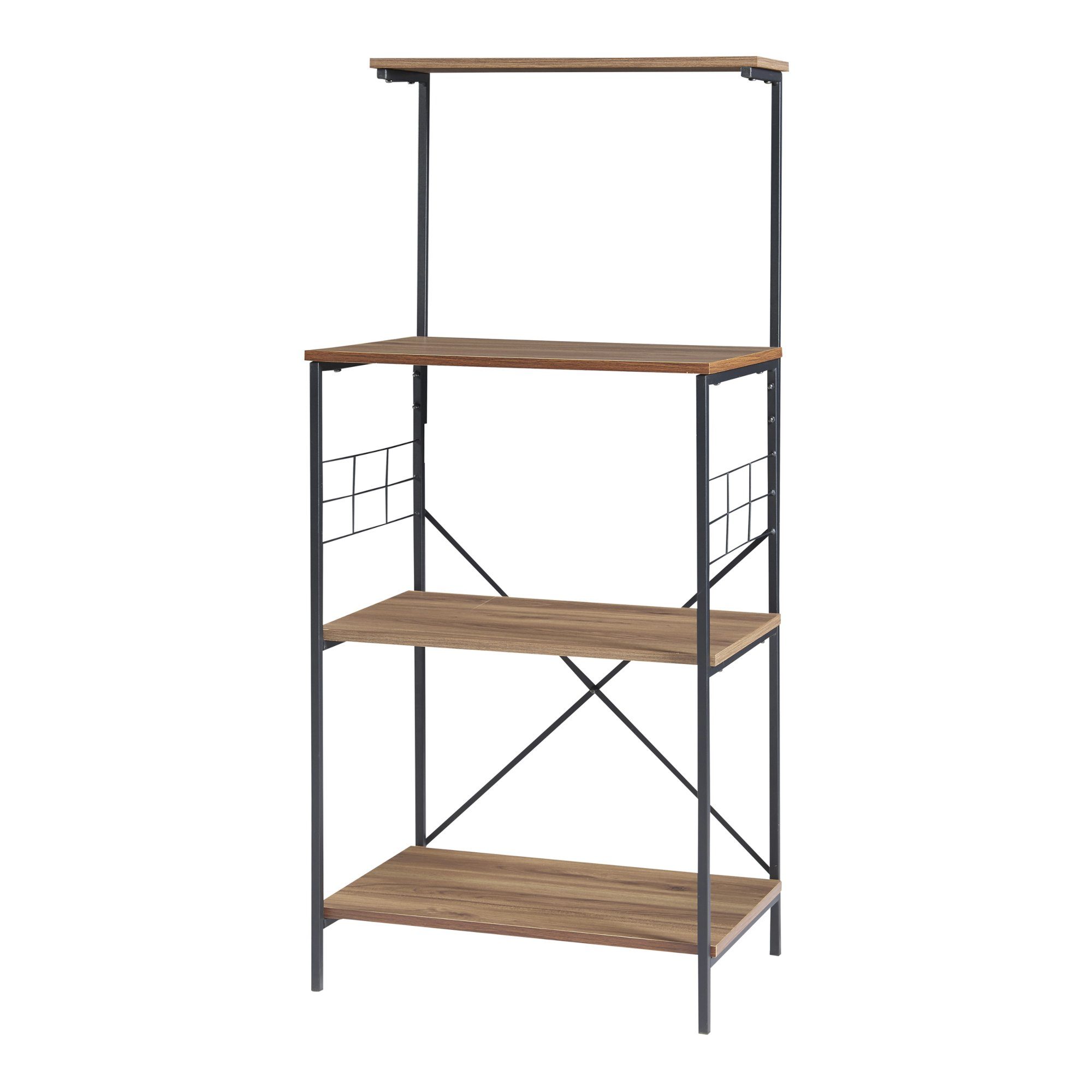 en.casa Standregal, Billund Standregal 133x60x42cm Schwarz/Walnuss-Optik günstig online kaufen