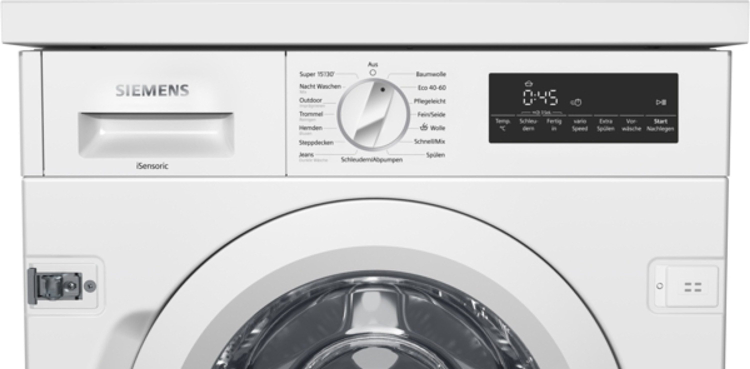 SIEMENS Waschmaschine iQ700 WI14W443, 8 kg, 1400 U/min, iQdrive, timeLight, Nachlegefunktion