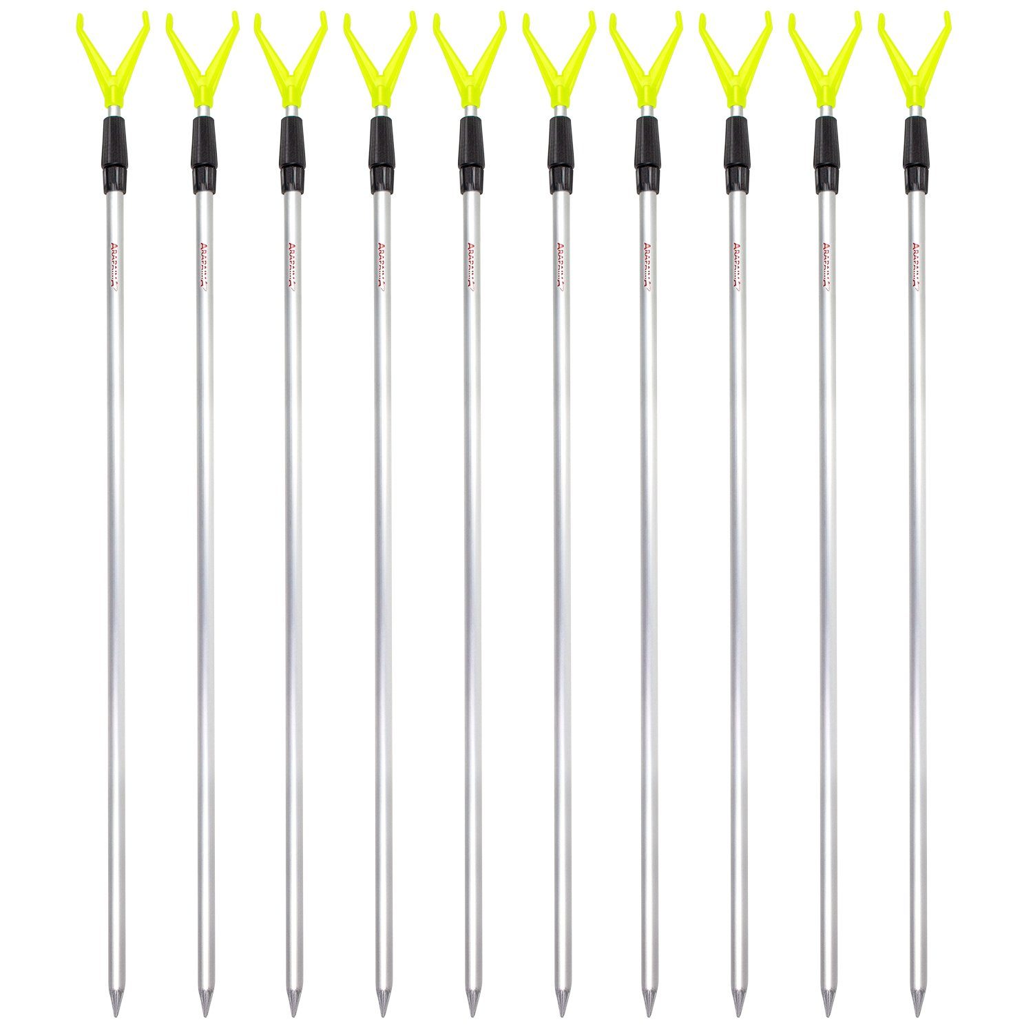 Rutenhalter Teleskop Rutenhalter Set – 10x Aluminium, V-Auflage für Angelruten