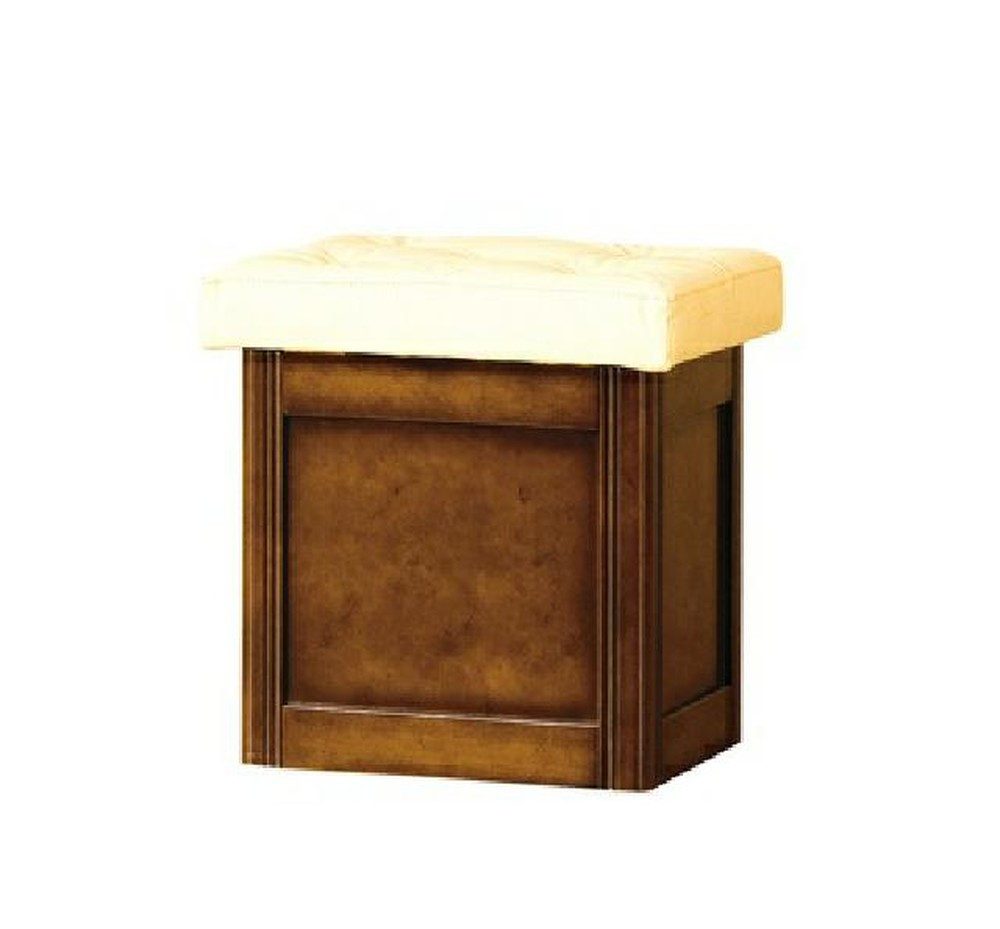 JVmoebel Hocker Retro Beistellhocker aus teilmassivem Holz mit Stauraum, braun (1 St., Hocker), Made in Europa