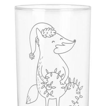 Mr. & Mrs. Panda Glas 400 ml Fuchs Weihnachten - Transparent - Geschenk, Winter, Nikolaus, Premium Glas, Exklusive Gravur