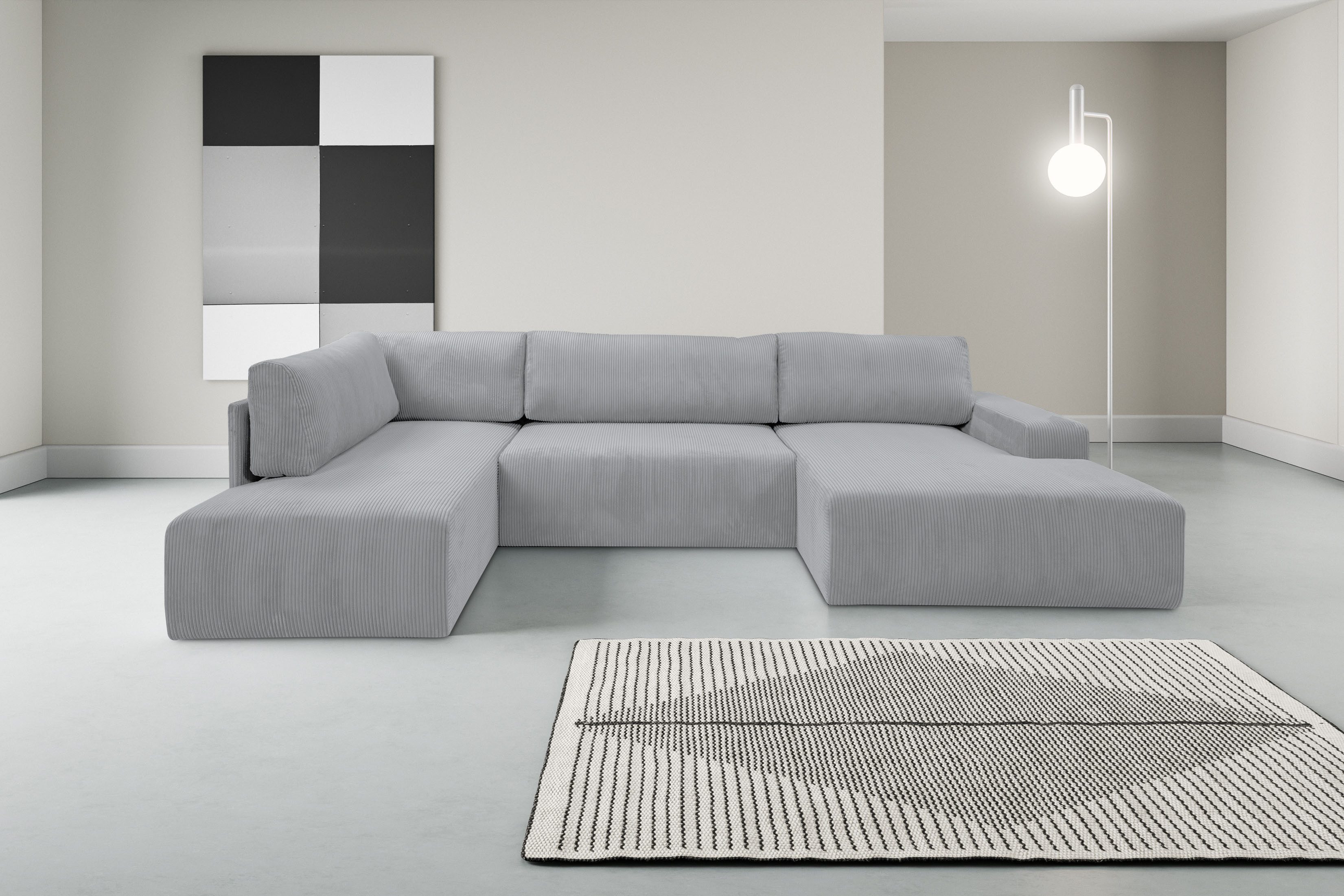 WERK2 Wohnlandschaft Rotterdam-U, U-Form, in kuschelweichem Cord oder Breit günstig online kaufen