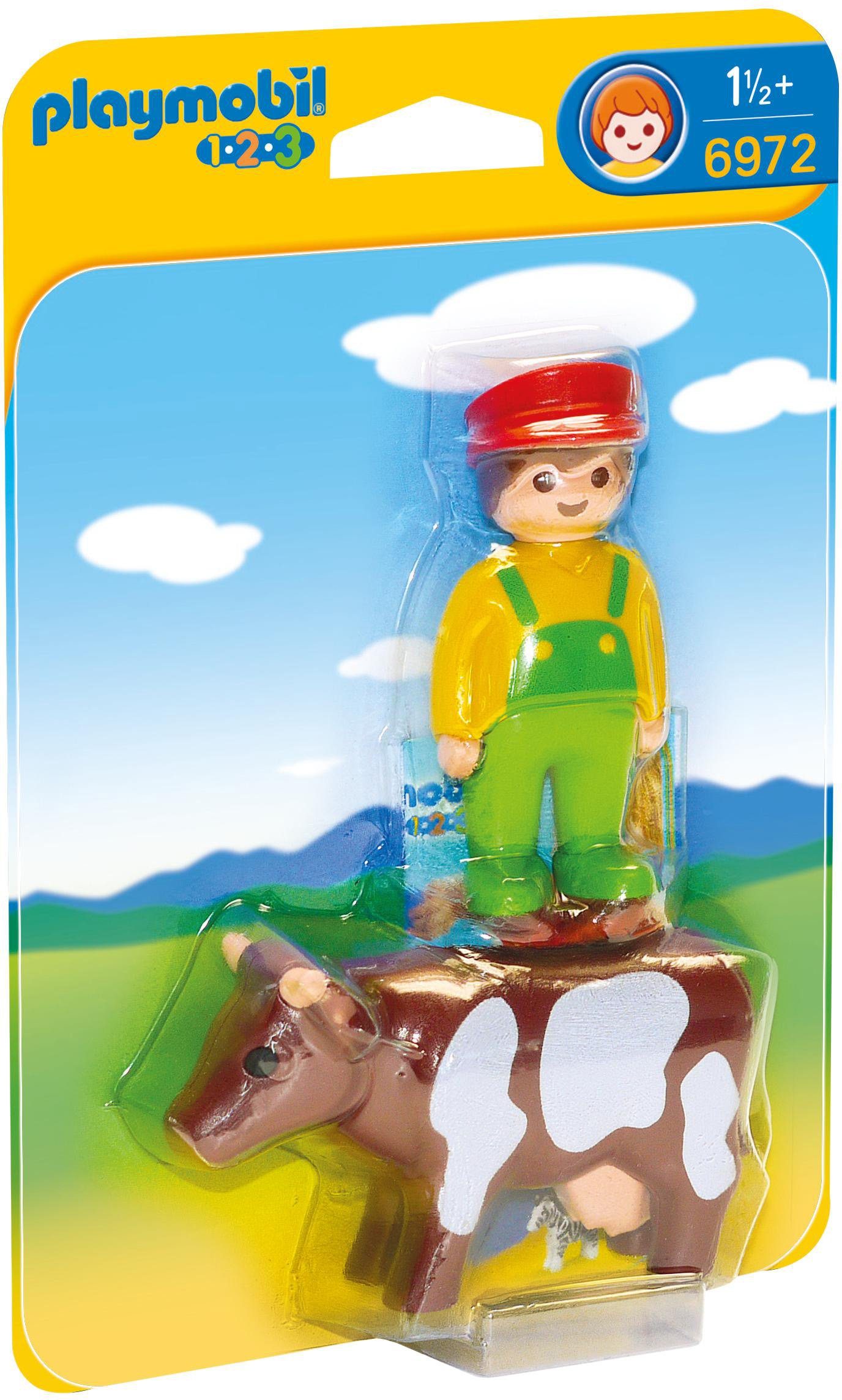 playmobil bauer mit kuh 6972 playmobil 1 2 3
