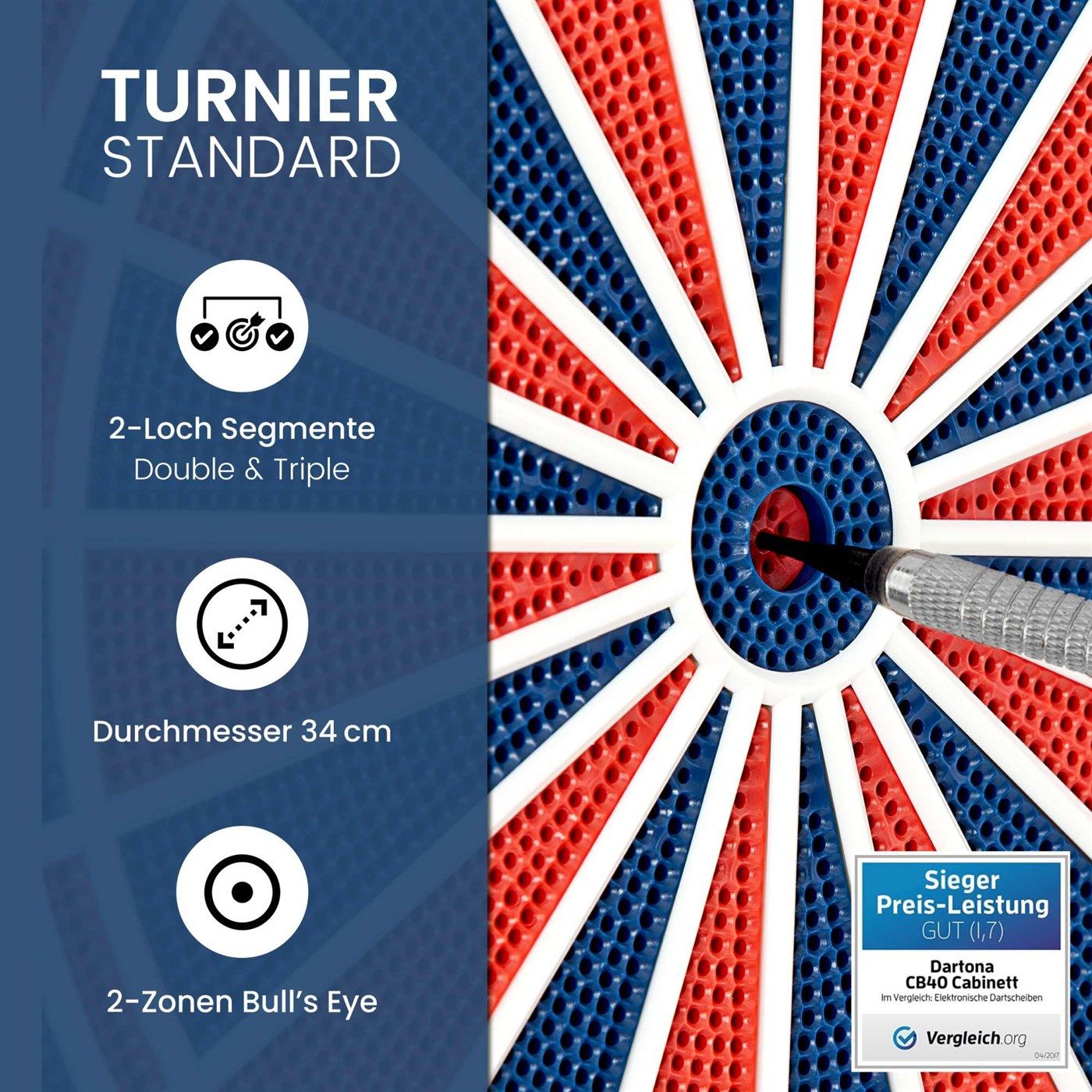 Dartona Dartautomat Elektronische Dartscheibe Dartona CB40 Cabinett