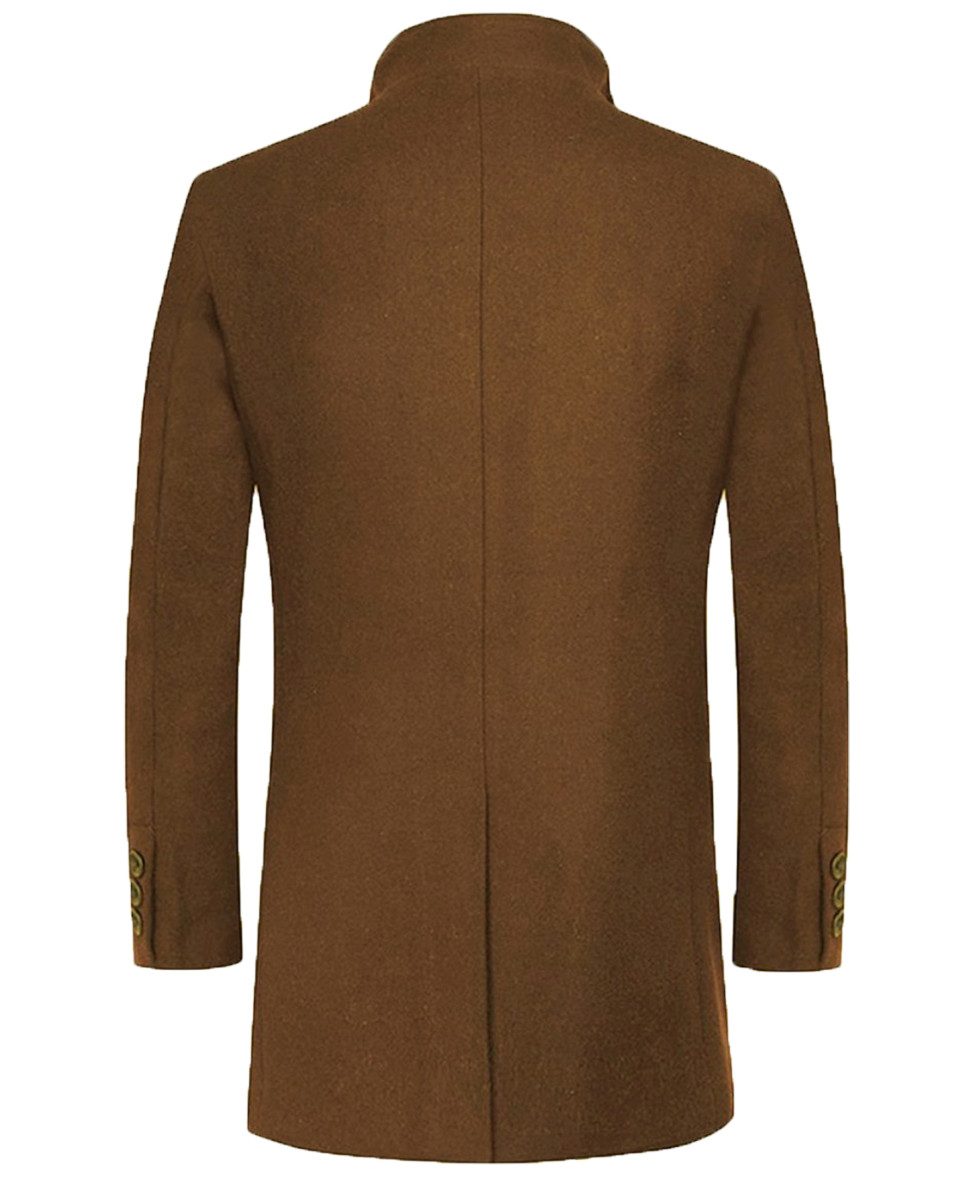 Allthemen Wollmantel mit Reverskragen Wintermantel Herren kurze Winterjacke für Winter