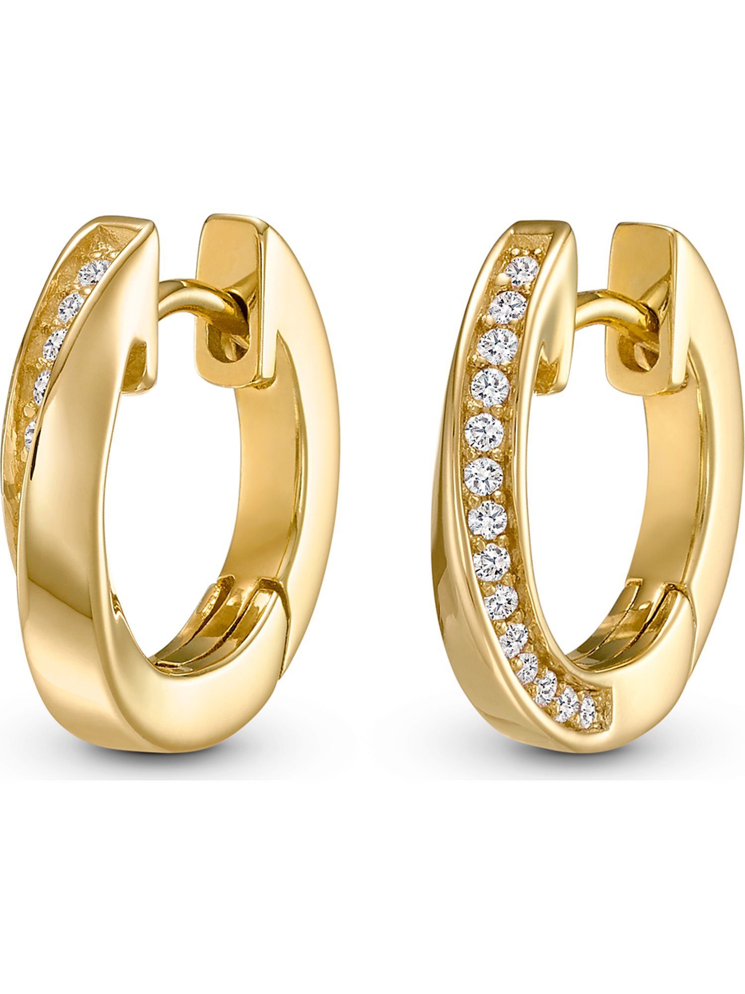 JETTE Paar Серьги-кольца JETTE Damen-Creolen 925er Silber 28 Zirkonia (Paar), TWISTED
