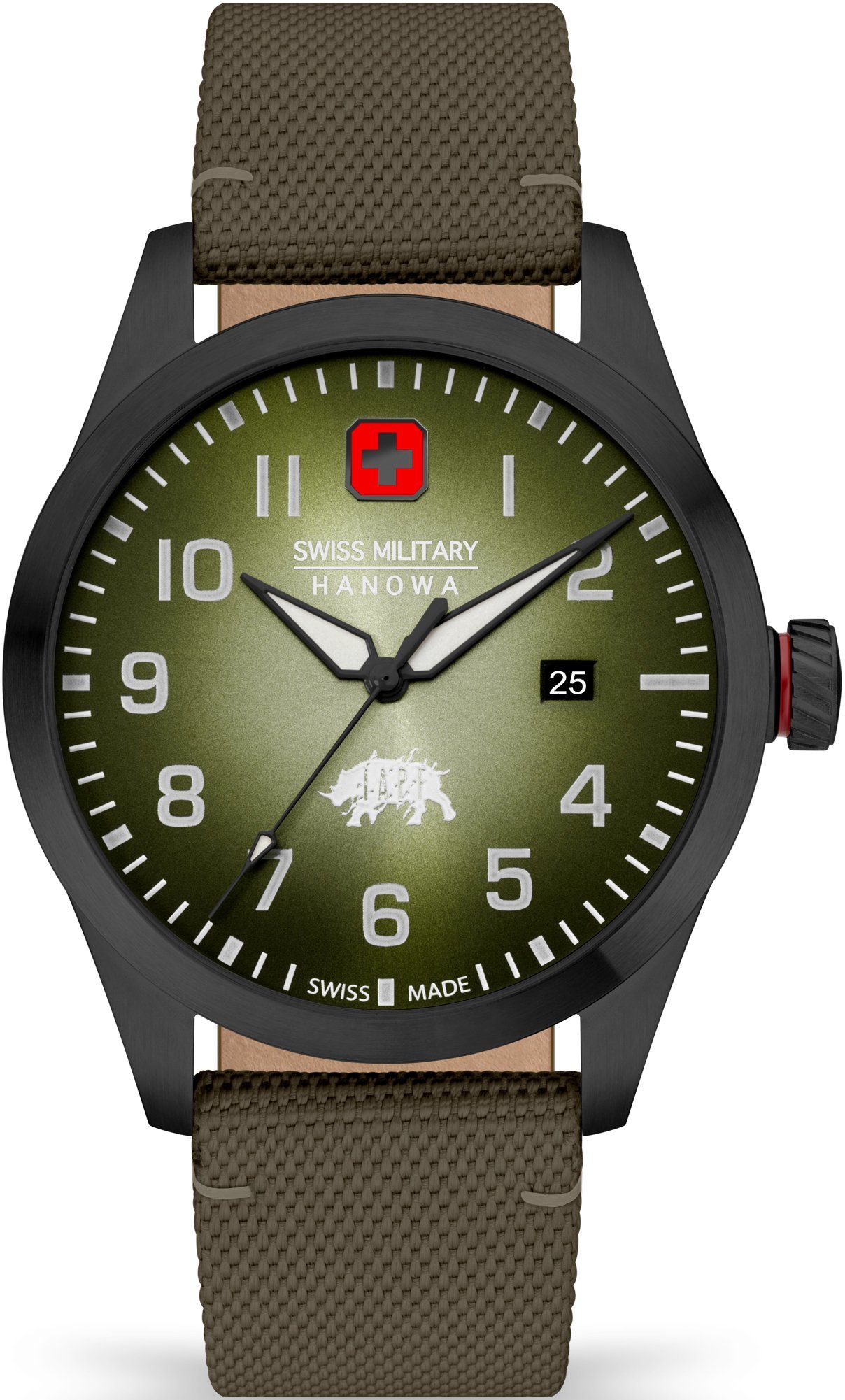 Swiss Military Hanowa Schweizer Uhr BUSHMASTER, SMWGN2102330, Quarzuhr, Armbanduhr, Herrenuhr, Swiss Made, Datum, Saphirglas, analog