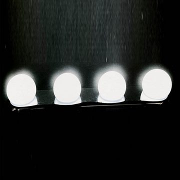 HAC24 LED Spiegelleuchte 4er Set LED Spiegellampe Spiegel Kosmetik Make Up Leuchte Lampe, mit Saugnäpfen, Batteriebetrieben