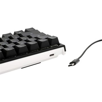 Ducky ONE 2 Mini Gaming-Tastatur (Cherry MX Brown, PBT Kappen, mechanisch, US-Layout, RGB-LED, Schwarz / Weiß)