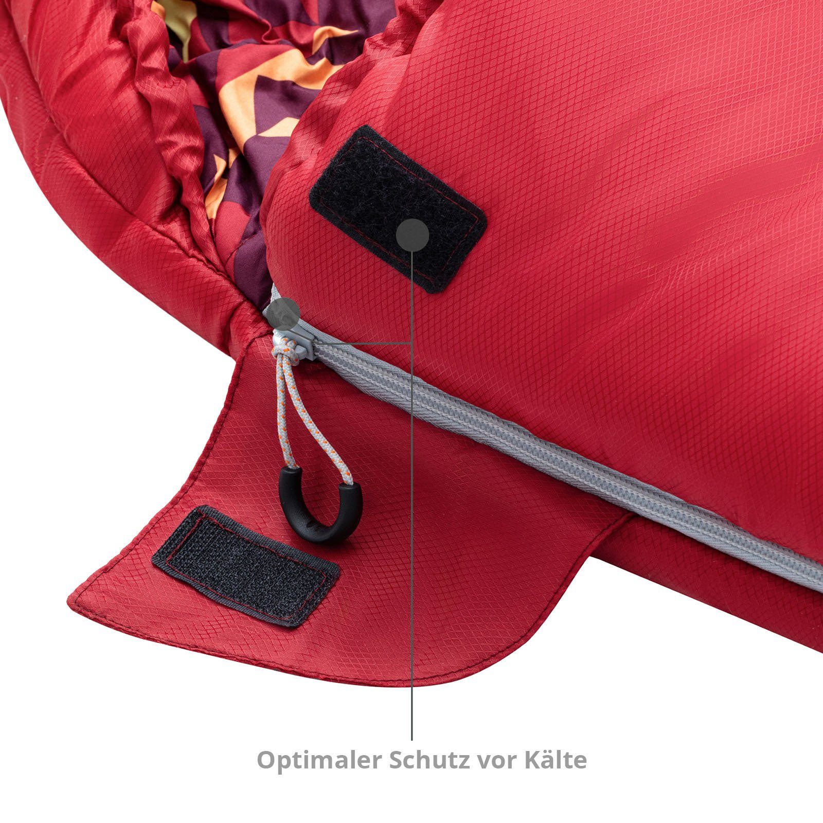 Superior Schlafsack -18°C Breit Zipper Mumienschlafsack - KingCamp 400L Mumienschlafsack R Red 3, Jahreszeiten Wine XL