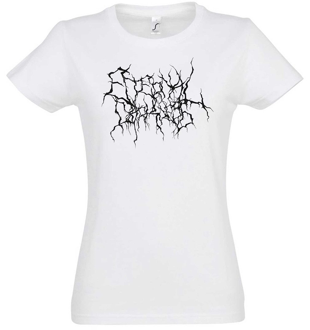 Print-Shirt Eternal Darkness Typo Blackmetal II Damen T-Shirt Black Death