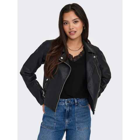 ONLY Lederimitatjacke ONLALBA FAUX LEATHER BIKER CC OTW mit vielen Biker Details