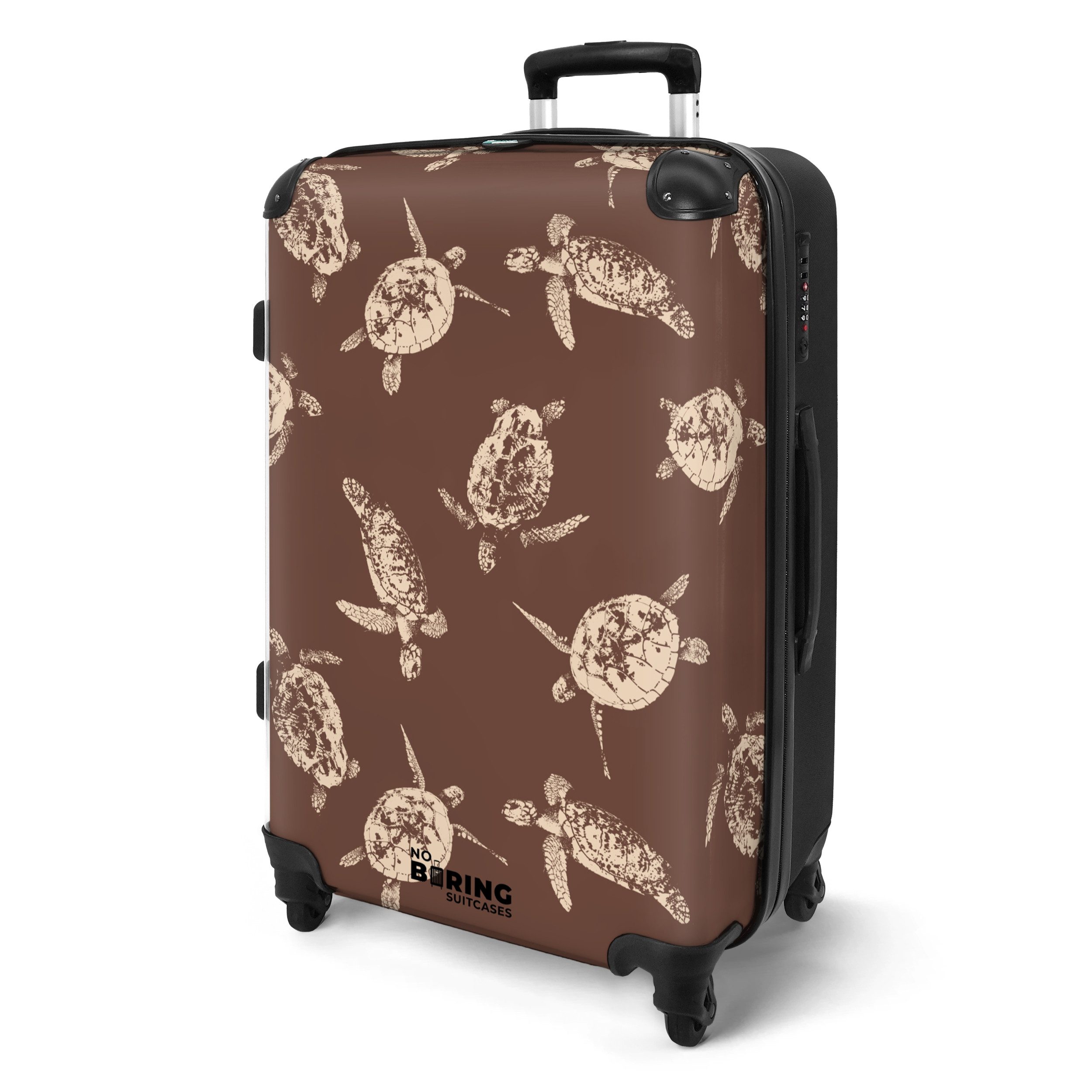 NoBoringSuitcases.com© Hartschalen-Trolley Braun mit Schildkrötenaufdruck 6 günstig online kaufen