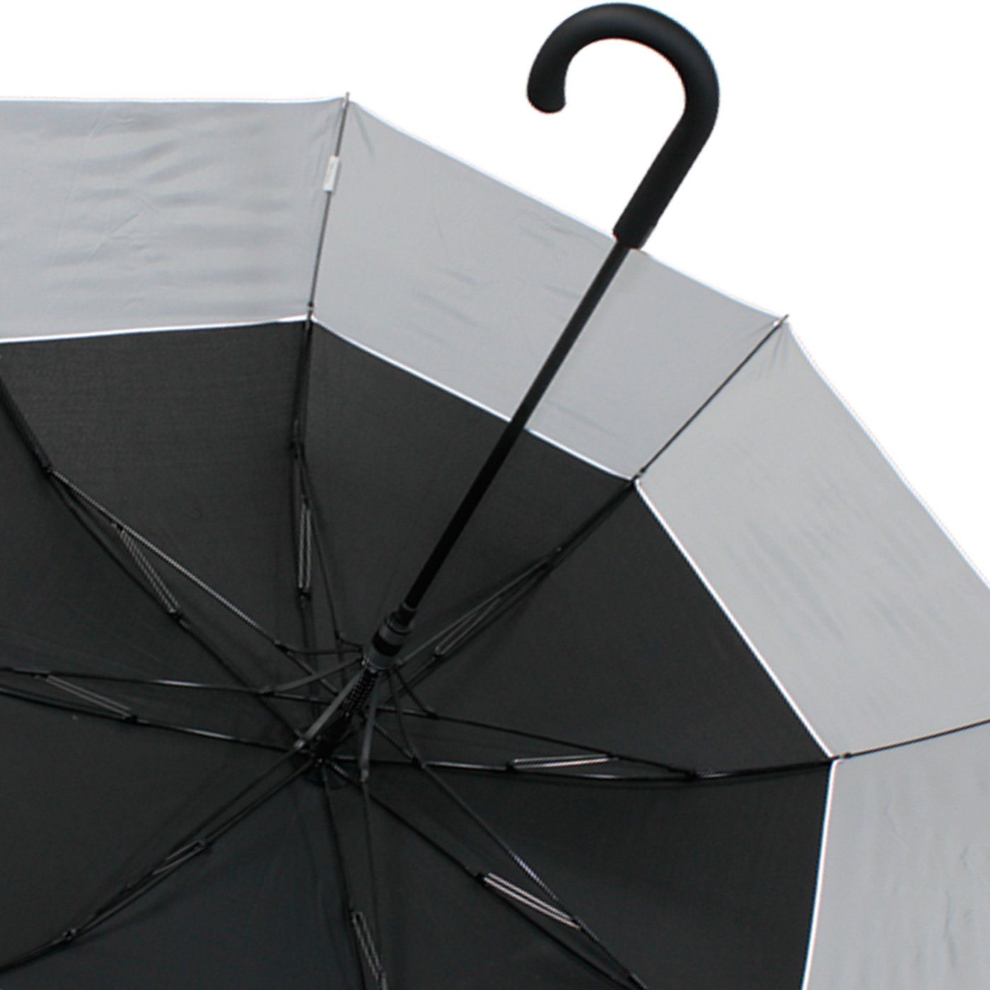 iX-brella Langregenschirm Move expandierender reflektierend schwarz-reflektierend mit to Automatik, XXL - Schirm