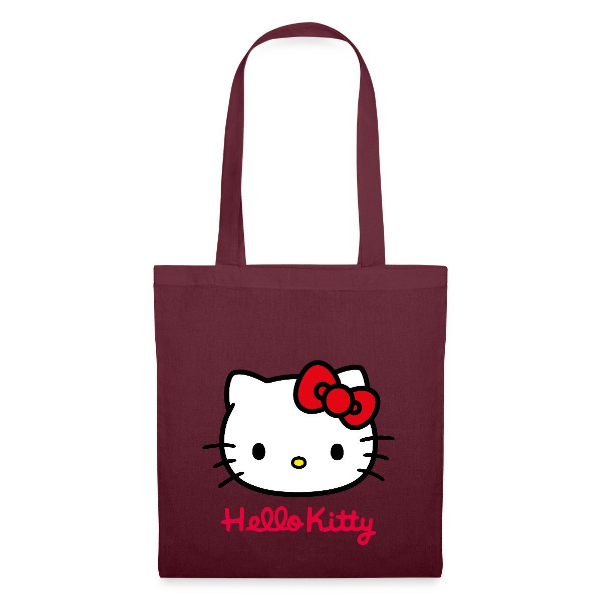 Henkeltasche Hello Kitty Klassisch Mit Schriftzug Stoffbeutel