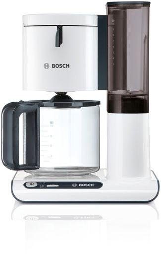 BOSCH Filterkaffeemaschine Styline TKA8011, Aroma Sensor, Aromaschutz-Glaskanne 1,25 L, 1,25l Kaffeekanne, Papierfilter 1x4, für 10-15 Tassen, Abschaltautomatik, Entkalkungssystem, schwarz