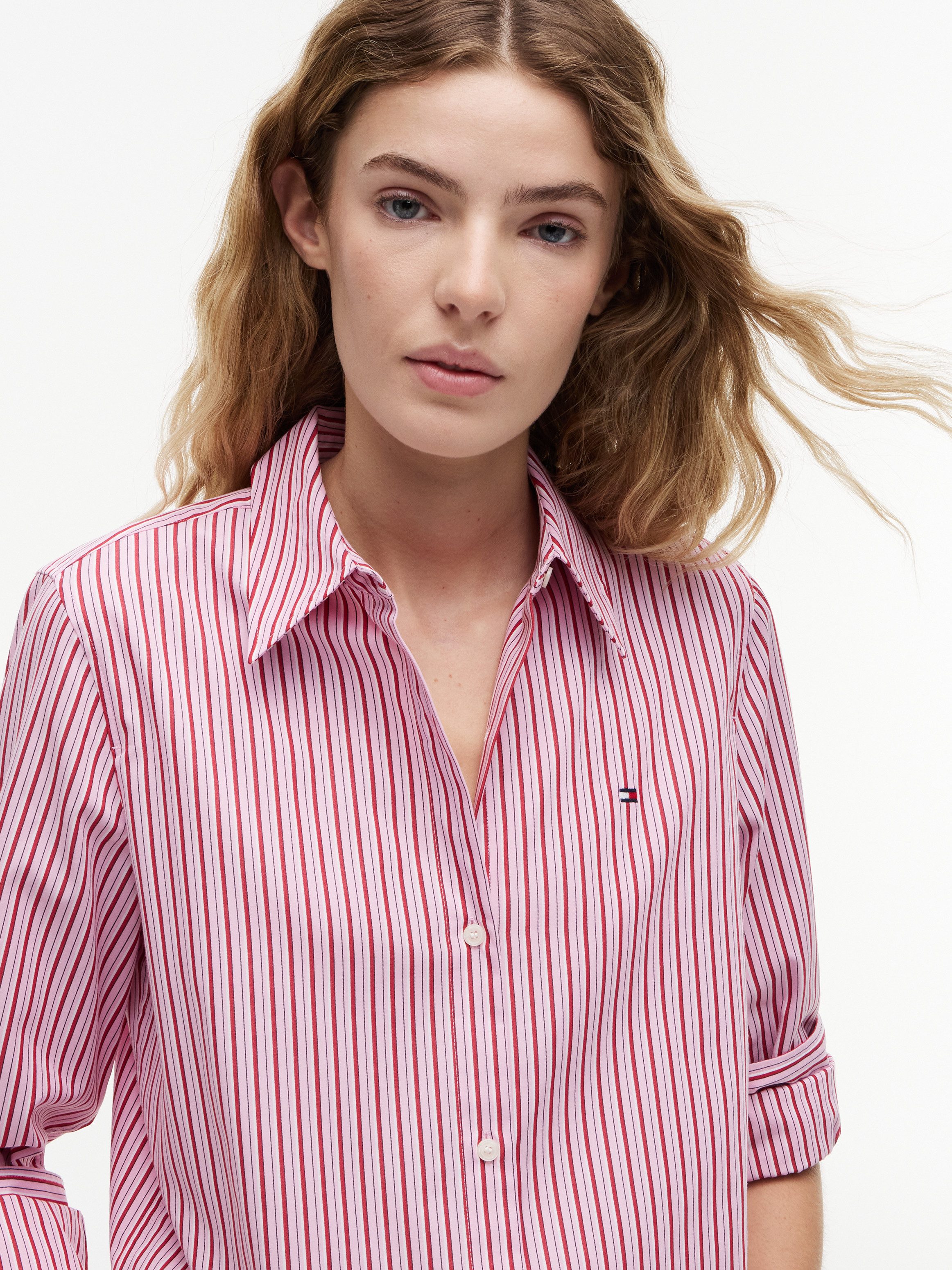 Tommy Hilfiger Hemdbluse SUMMER POPLIN REGULAR SHIRT Baumwolle, regular fit, auch in großen Größen